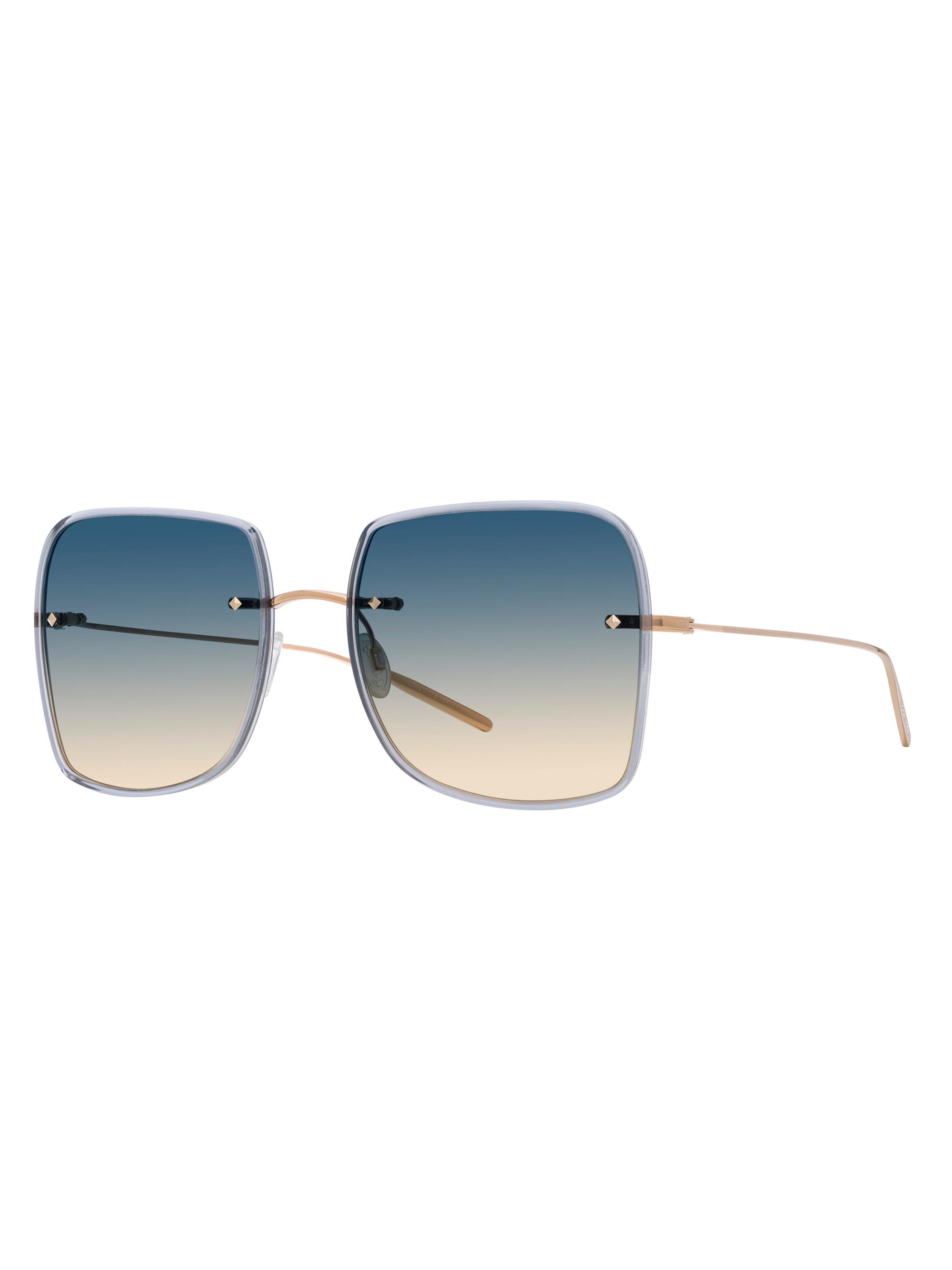 Barton Perreira Women's Rimless Sharona 58MM Square Sunglasses - Gold Blue Smoke
