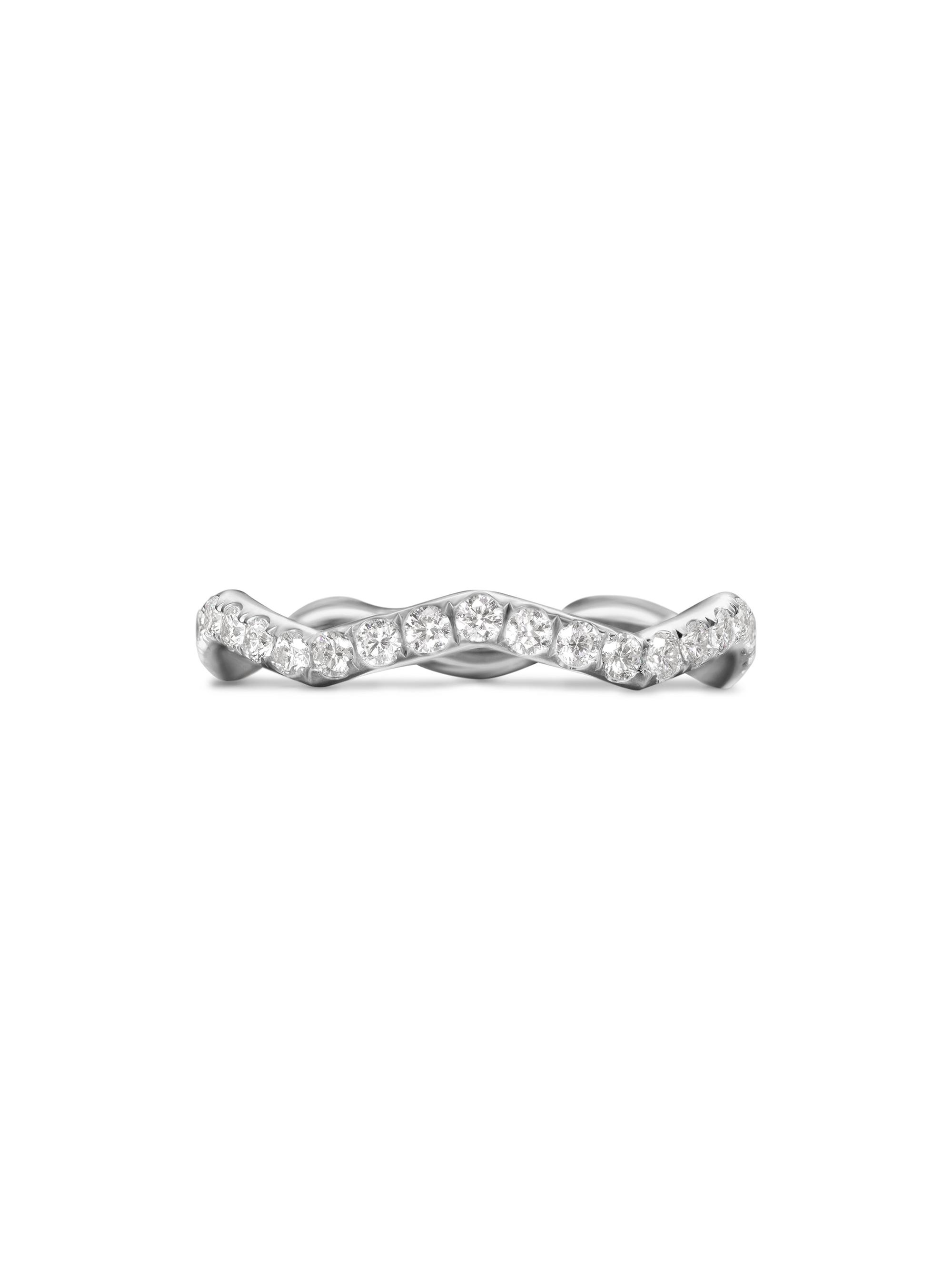 David Yurman Women's Zig Zag Stax Ring in Sterling Silver - Diamond