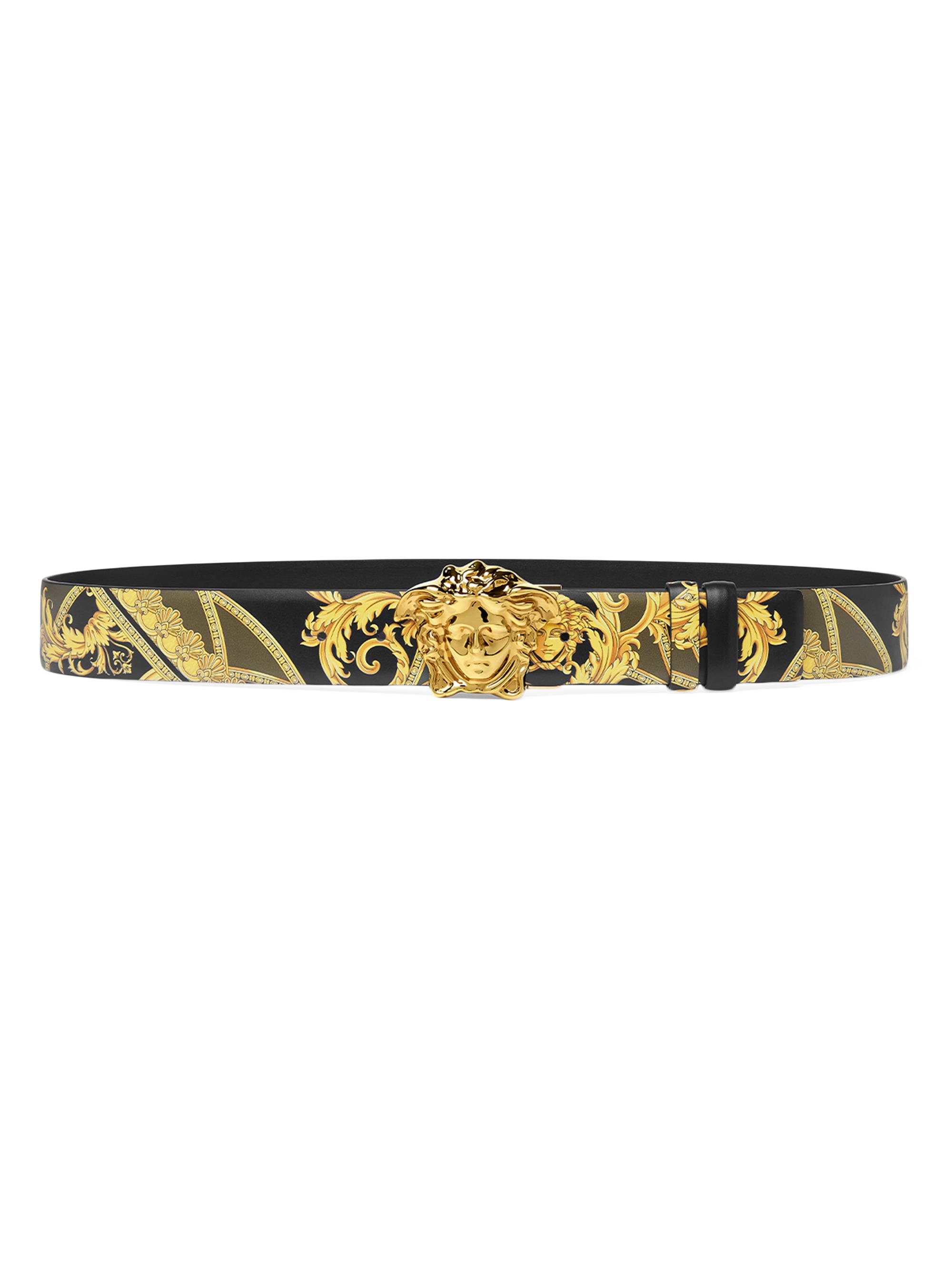 Versace Men's La Medusa Reversible Leather Belt - Multi Dark