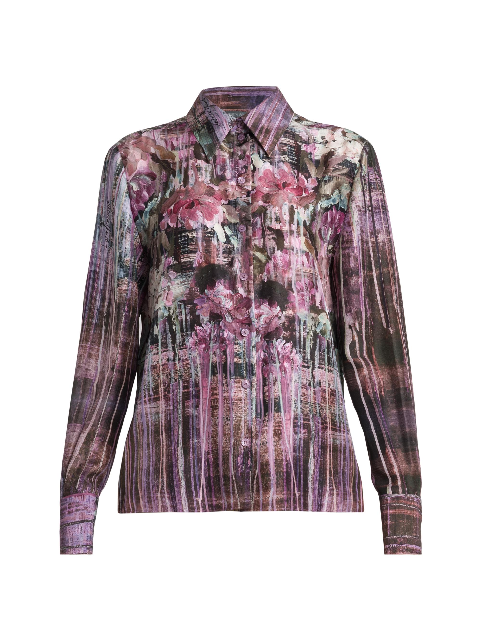 Alberta Ferretti Women's Floral Drip Blouse - Multi Violet