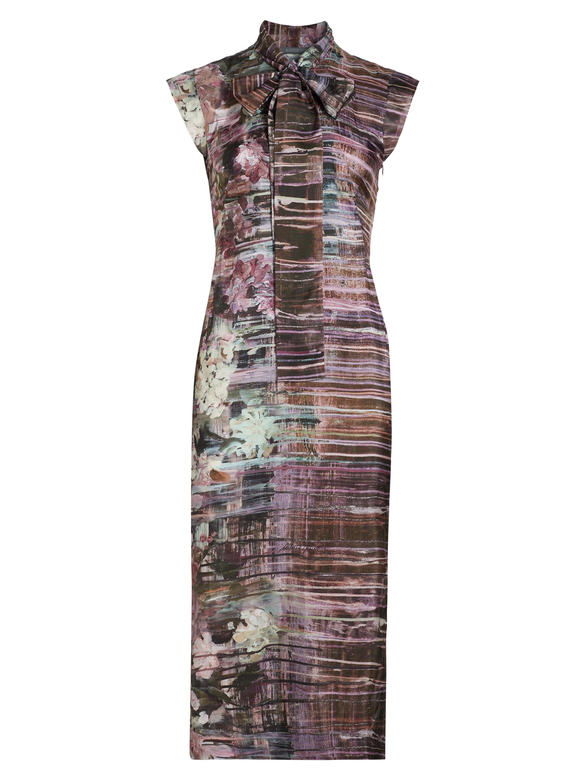 Alberta Ferretti Women's Floral Silk Midi-Dress - Multi Violet