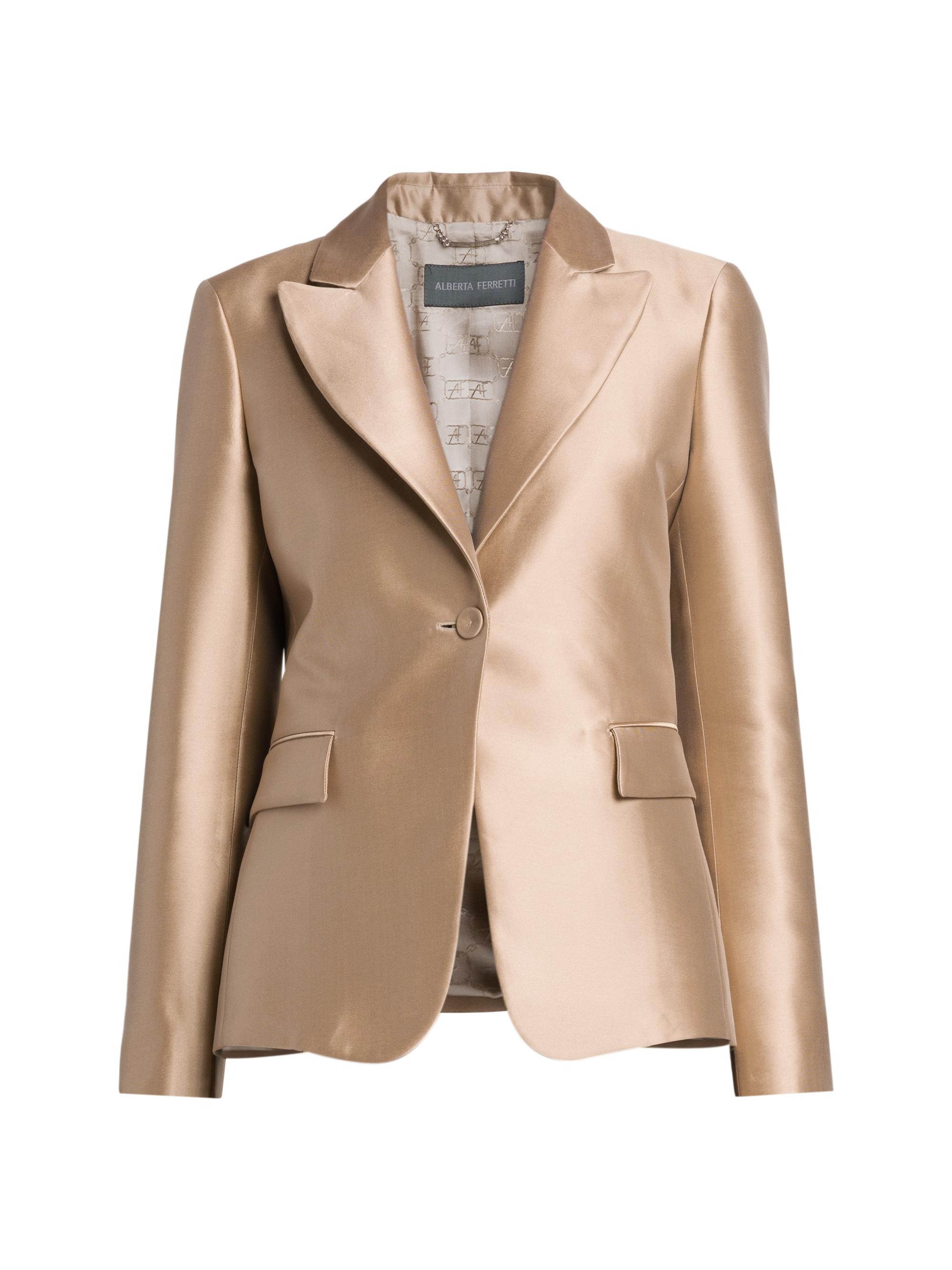 Alberta Ferretti Women's Metallic Suit Jacket - Beige