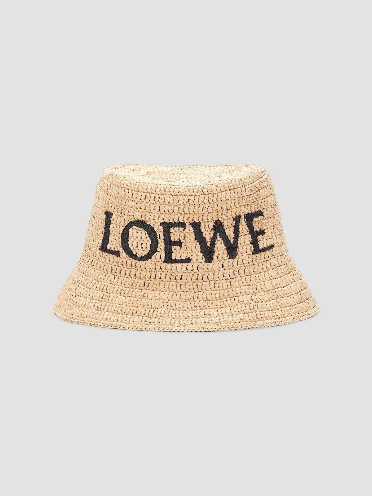 LOEWE x Paula's Ibiza Raffia Logo Bucket Hat