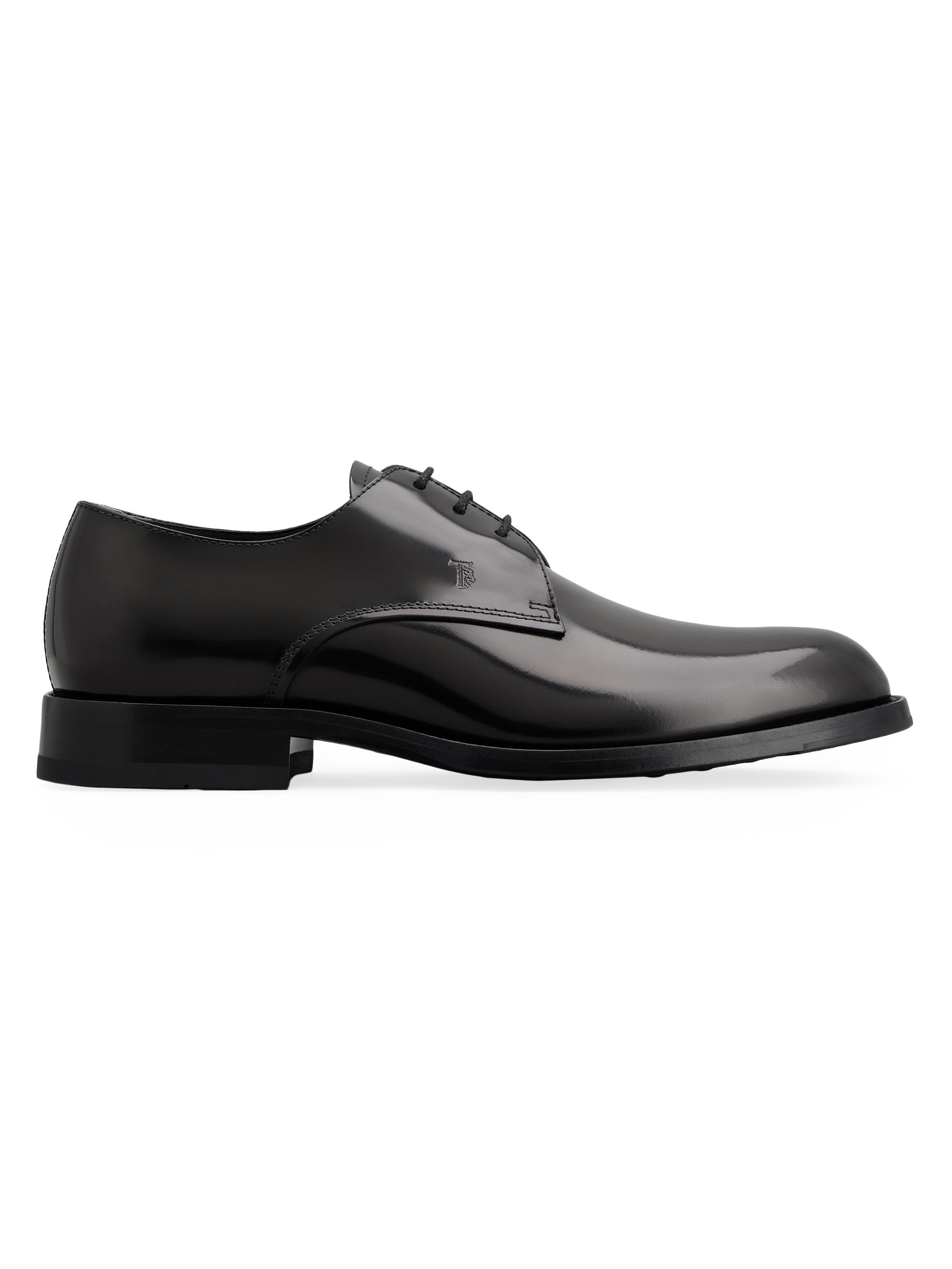 Tod's Men's Monogrammed Leather Derbys - Nero