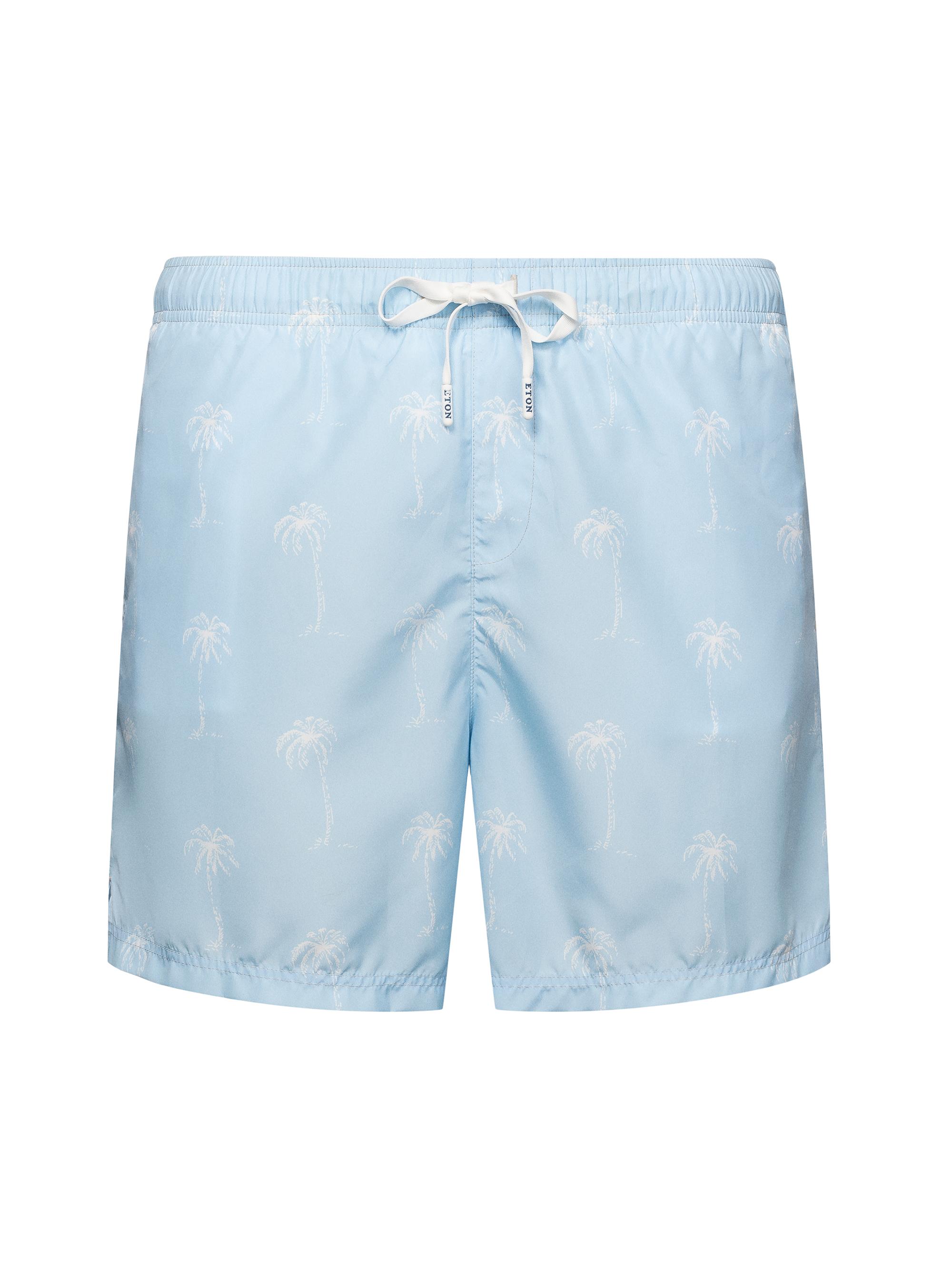 Eton Men's Palm Tree Drawstring Swim Shorts - Blue