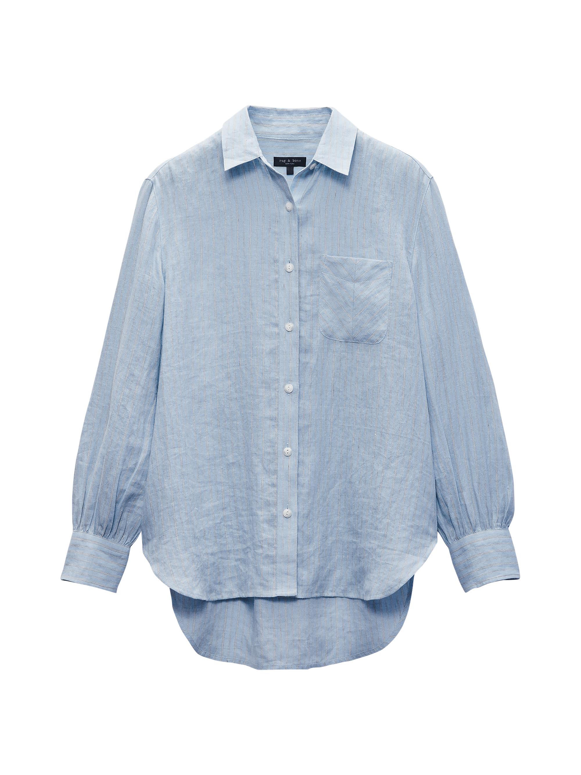 rag & bone Women's Maxine Stripe Linen Shirt - Blue Strip