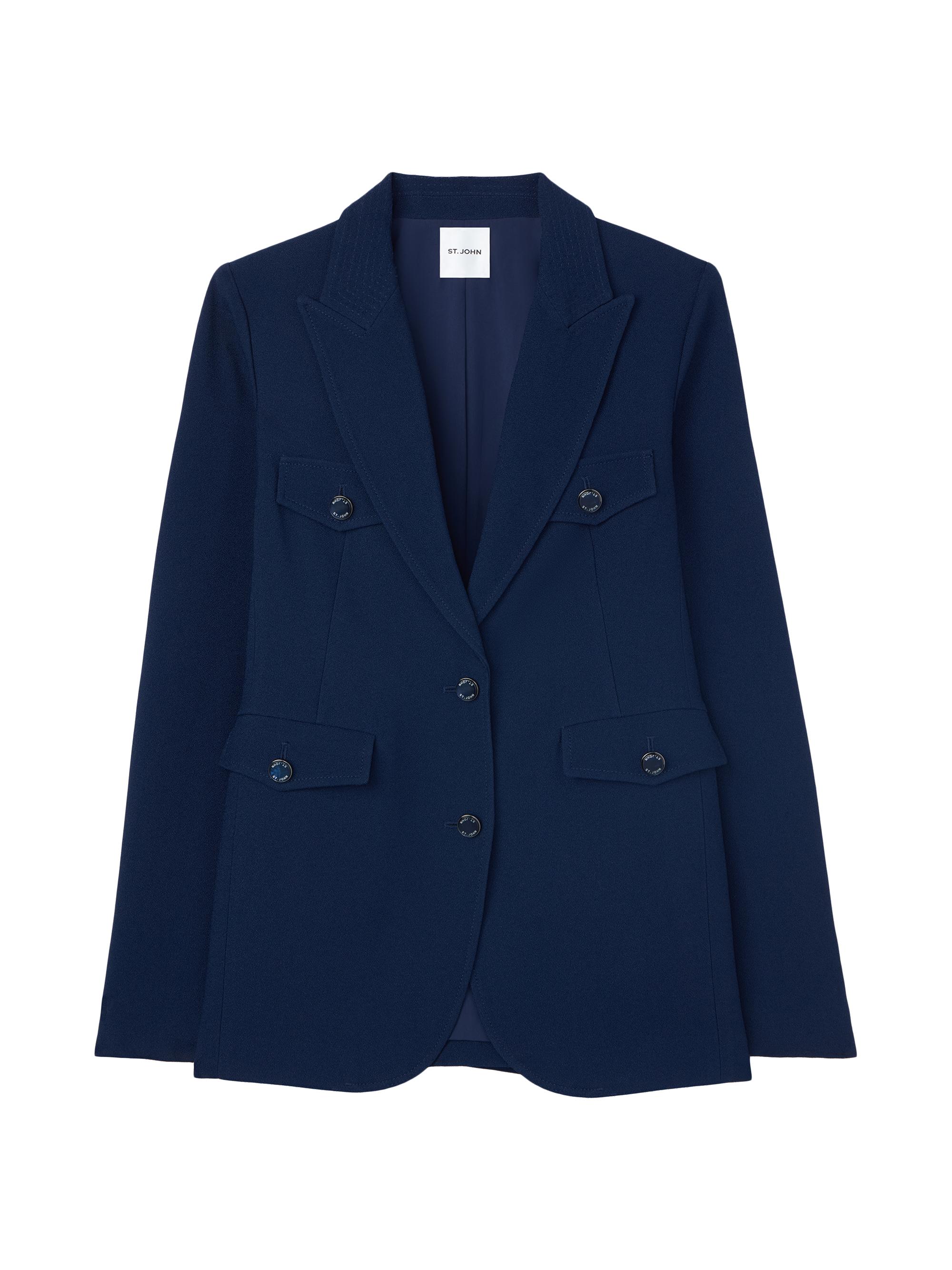 St. John Women's Textured Crêpe Jacket - Royal Blue