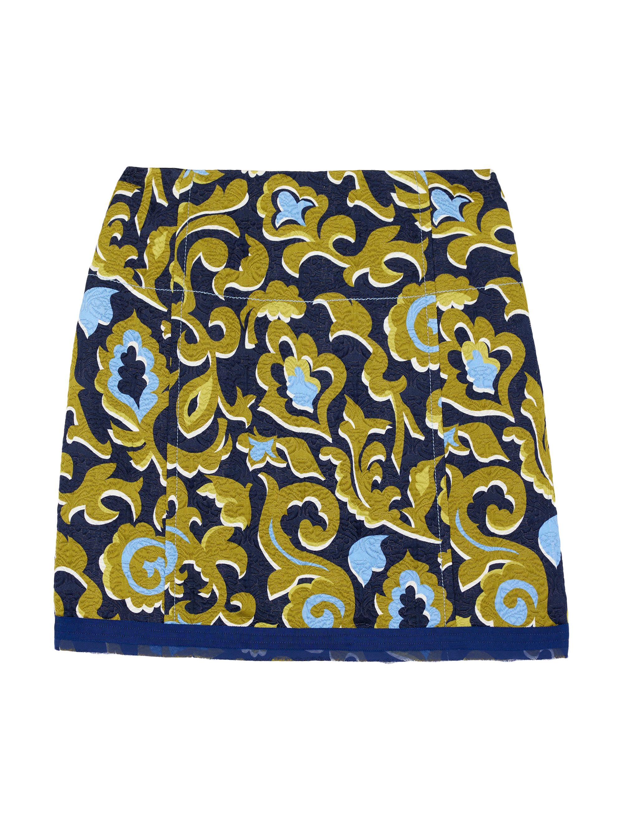 St. John Women's Western Paisley Miniskirt - Royal Blue Multi