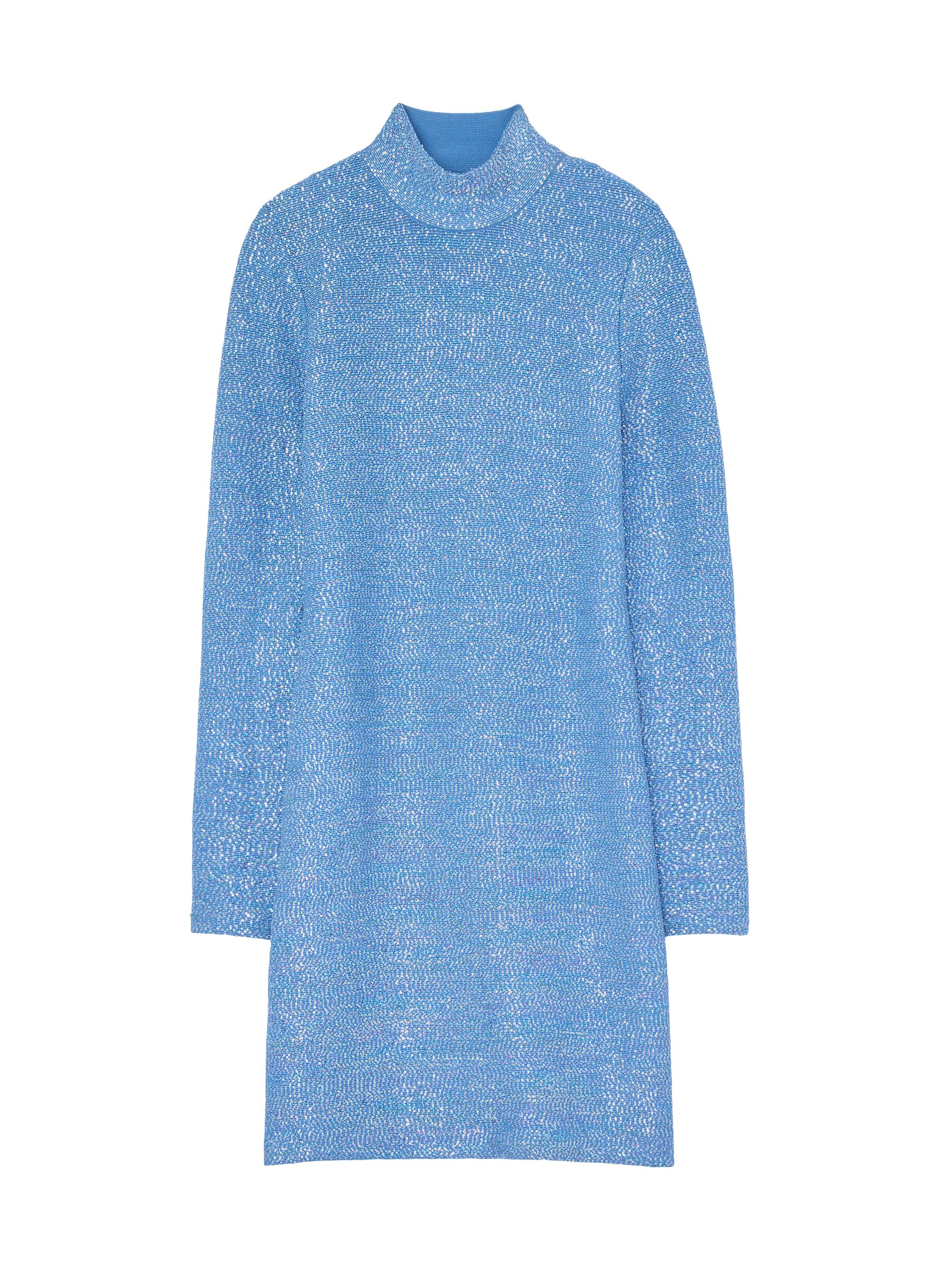 St. John Women's Sequined Knit Turtleneck Minidress - Laguna Multi