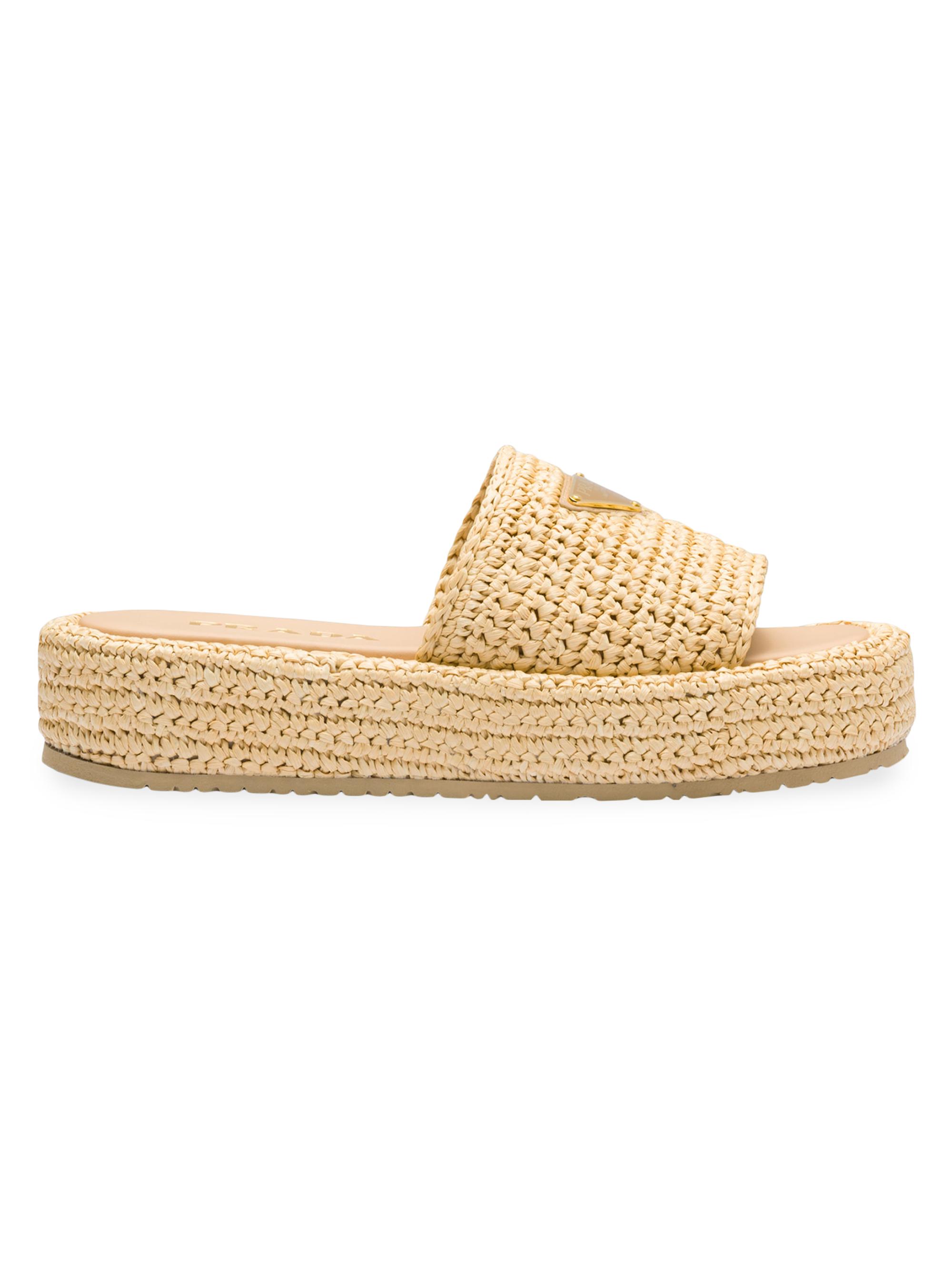 Prada Crochet Flatform Slides | Saks Fifth Avenue