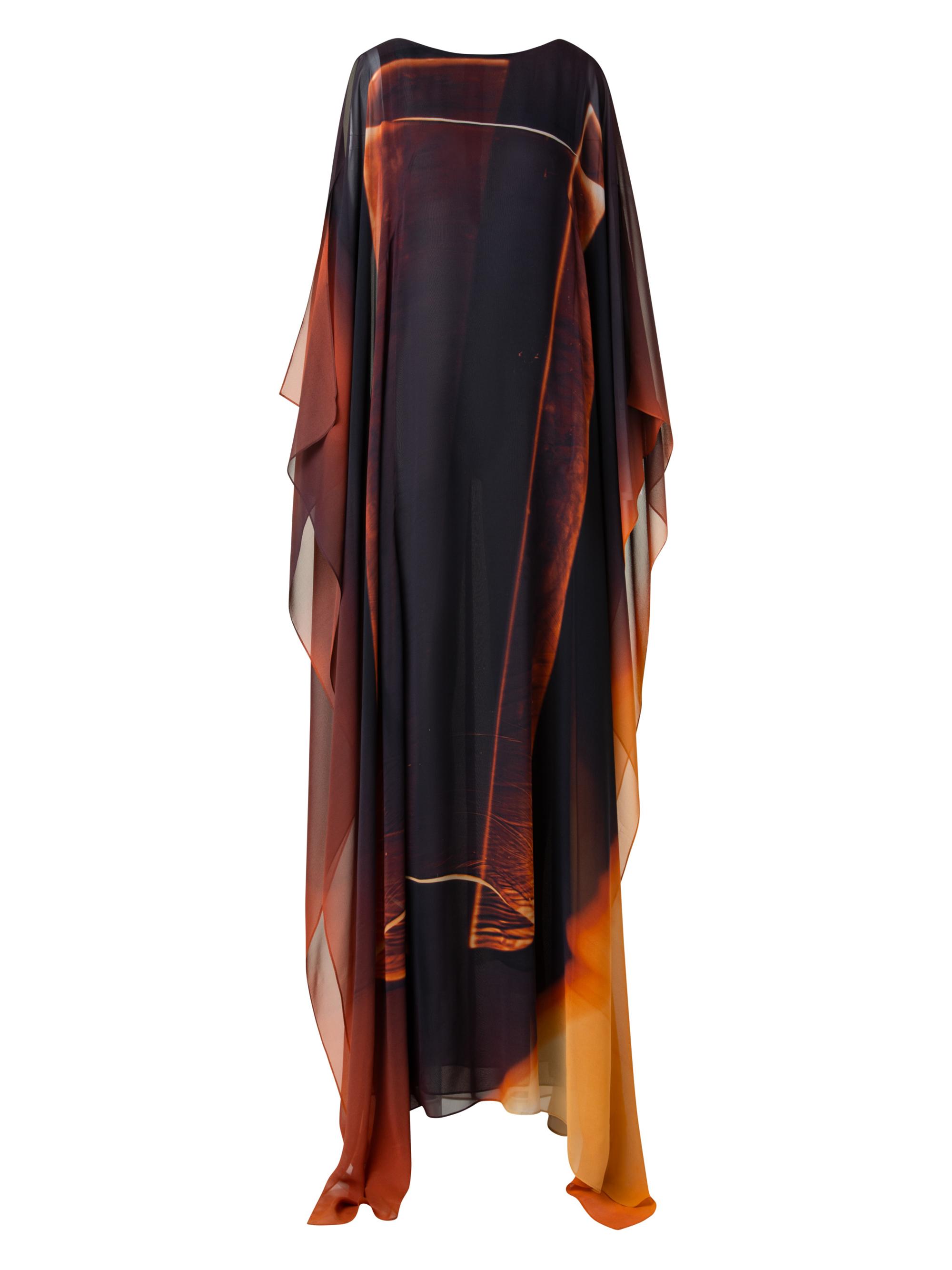 Akris Women's Ombré Silk Caftan Gown - Mocca Ambra