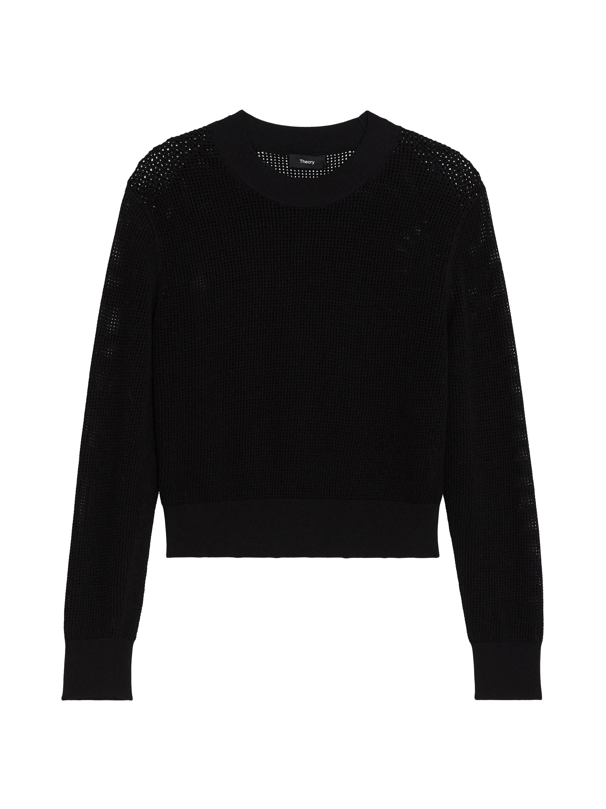 Theory Women's Pointelle Knit Pullover Sweater - Black