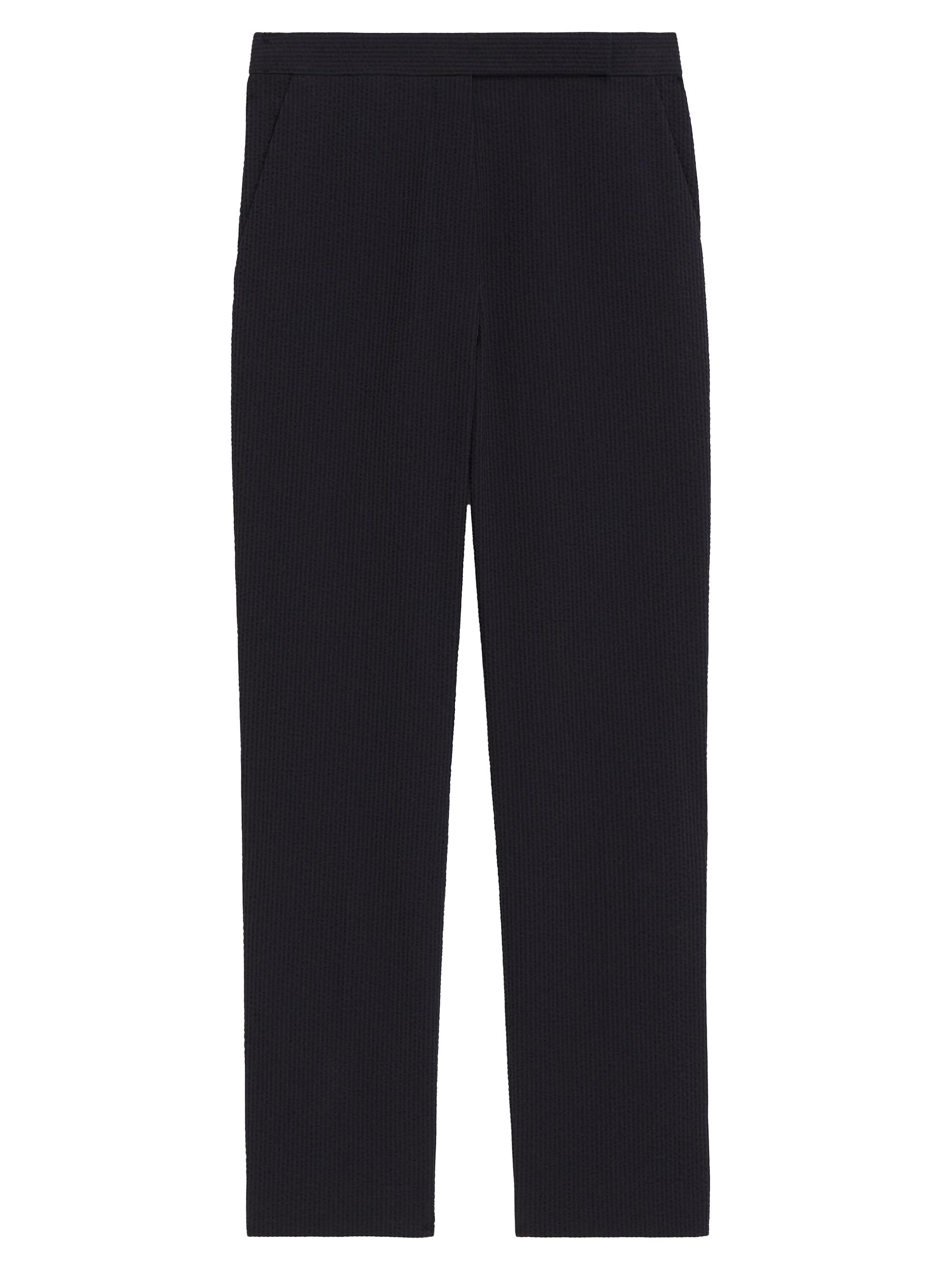 Theory Women's High-Rise Cotton-Blend Straight Crop Pants - Navy