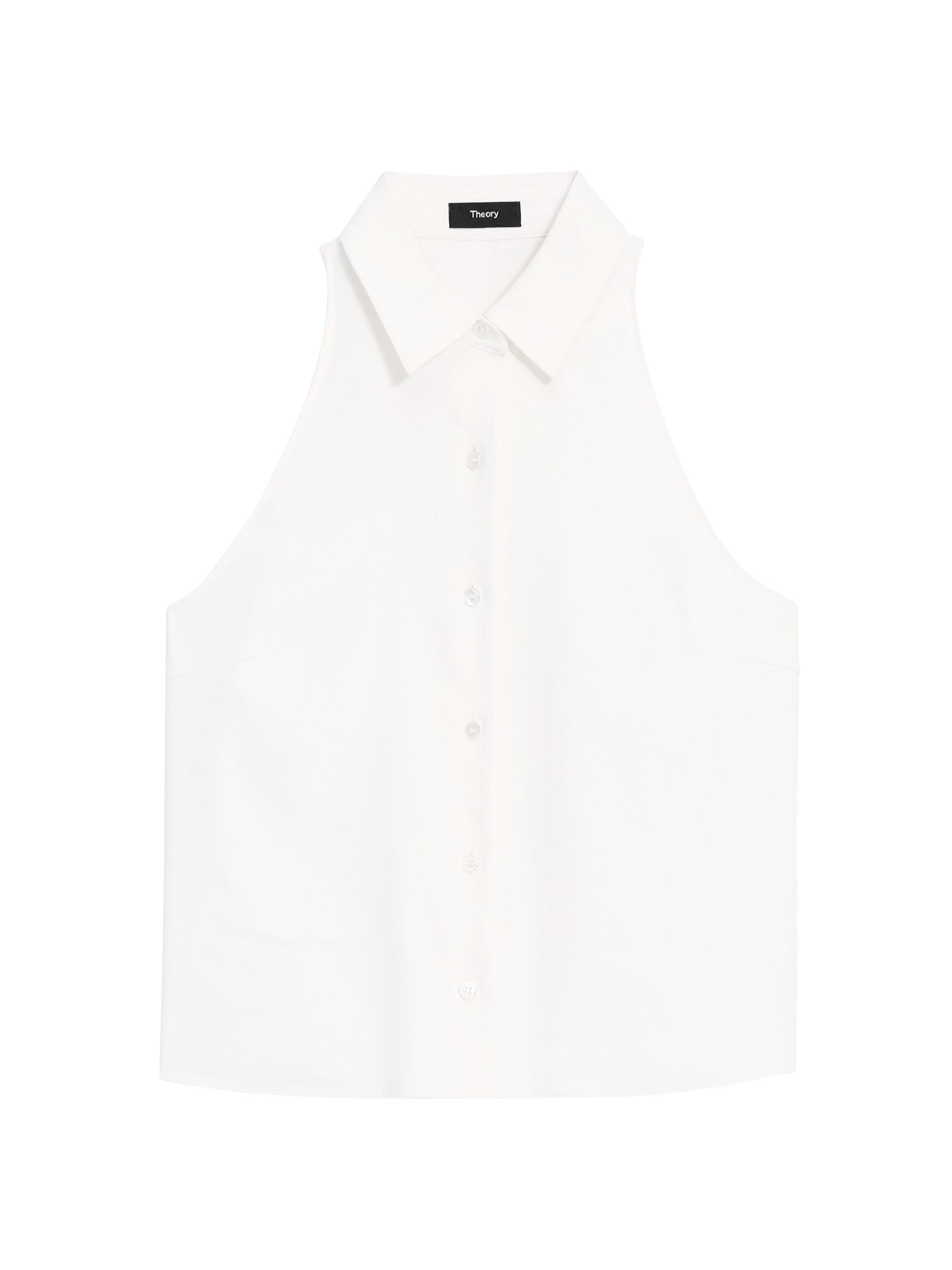 Theory Women's Sleeveless Linen-Blend Button-Front Blouse - Black