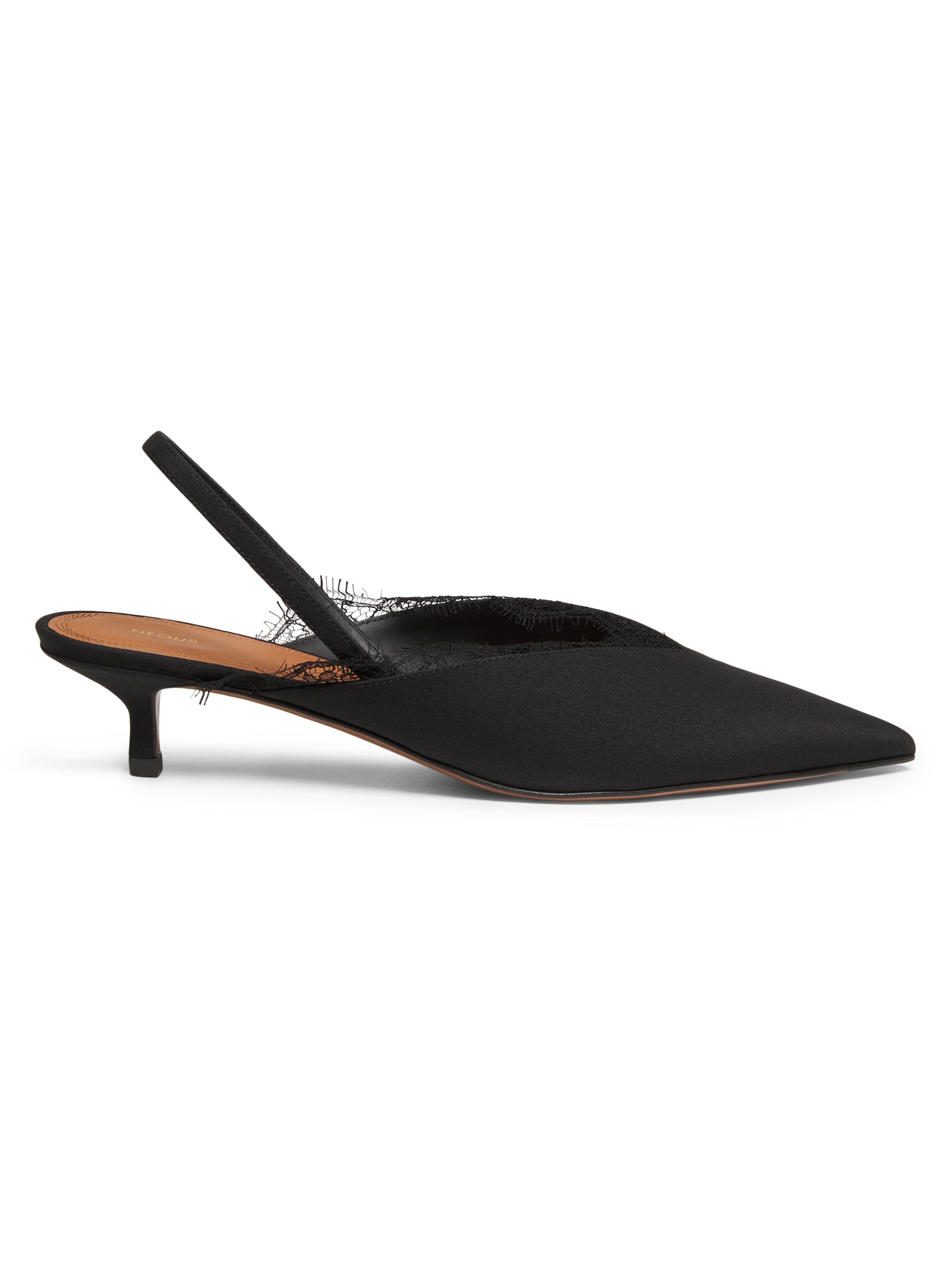 Neous Women's Irena 40MM Crepe de Chine Slingbacks - Black