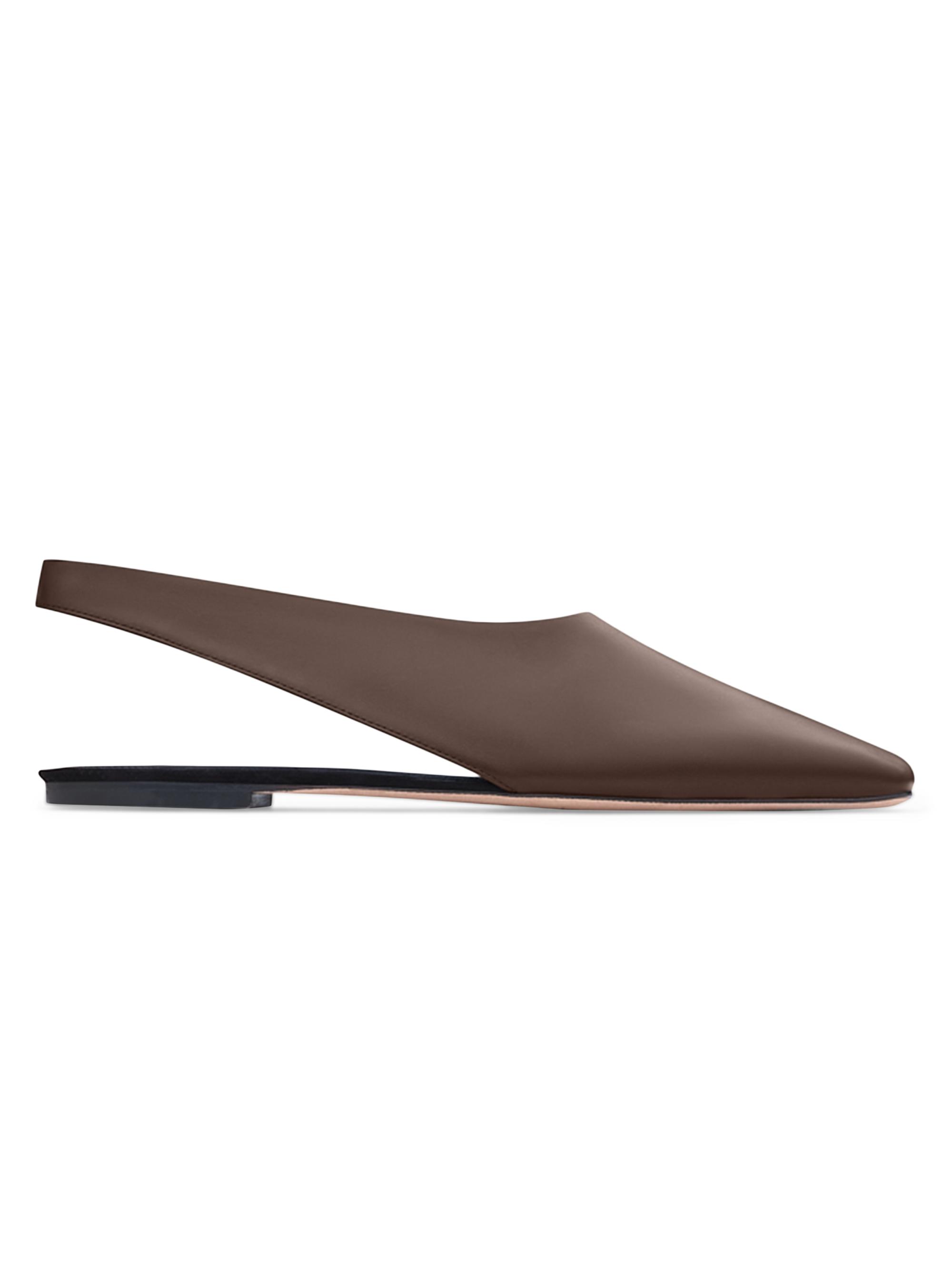Neous Women's Atlas Leather Slingback Flats - Dark Chocolate
