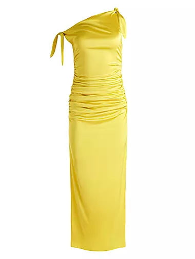 Marilla Satin Drop-Shoulder Maxi Dress