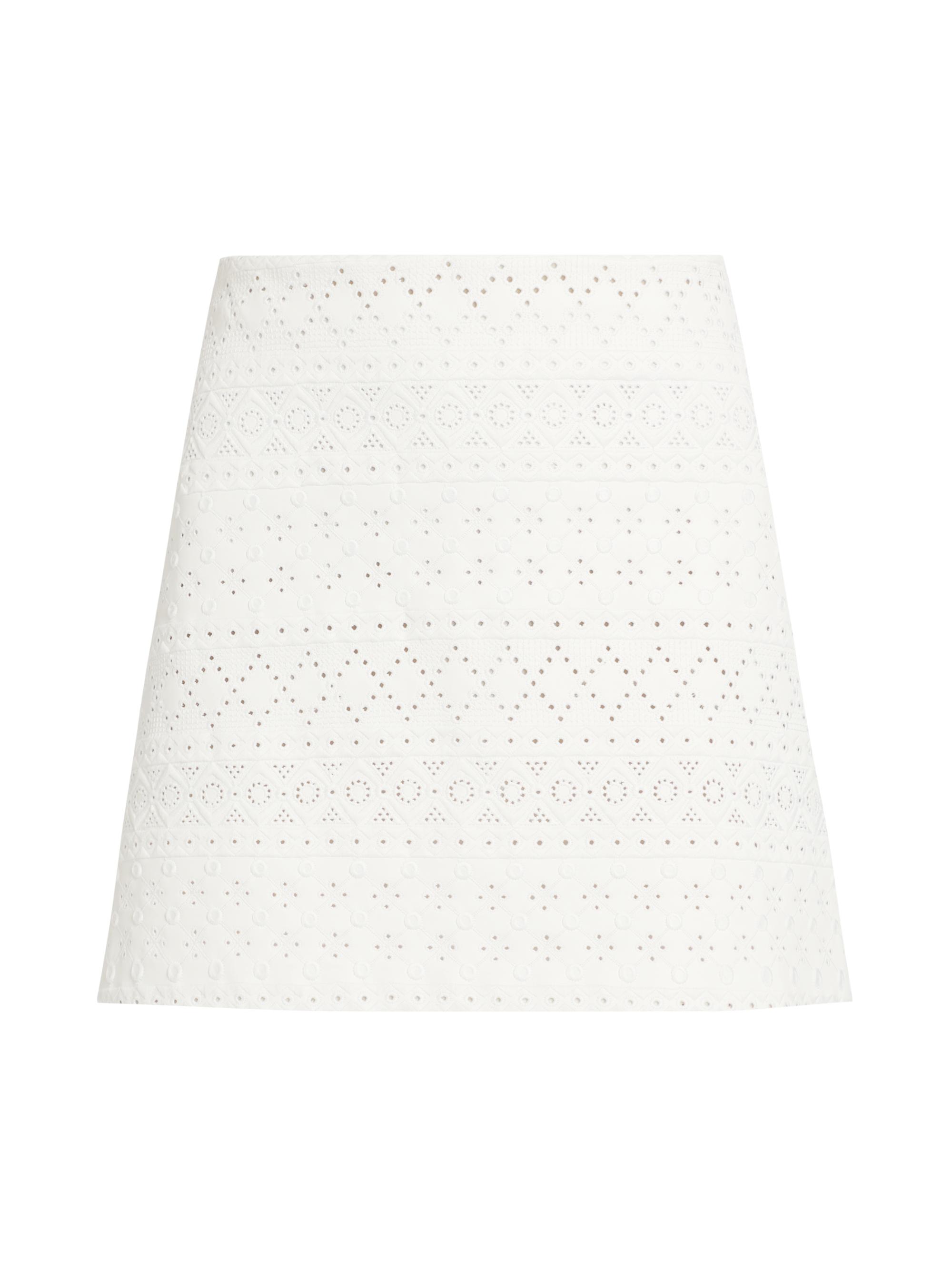 Alice + Olivia Women's Riley Eyelet Embroidered Mini Skirt - Off White