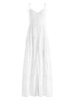 Shop Alice + Olivia Shantella Embroidered Cotton Voile Maxi Dress | Saks  Fifth Avenue