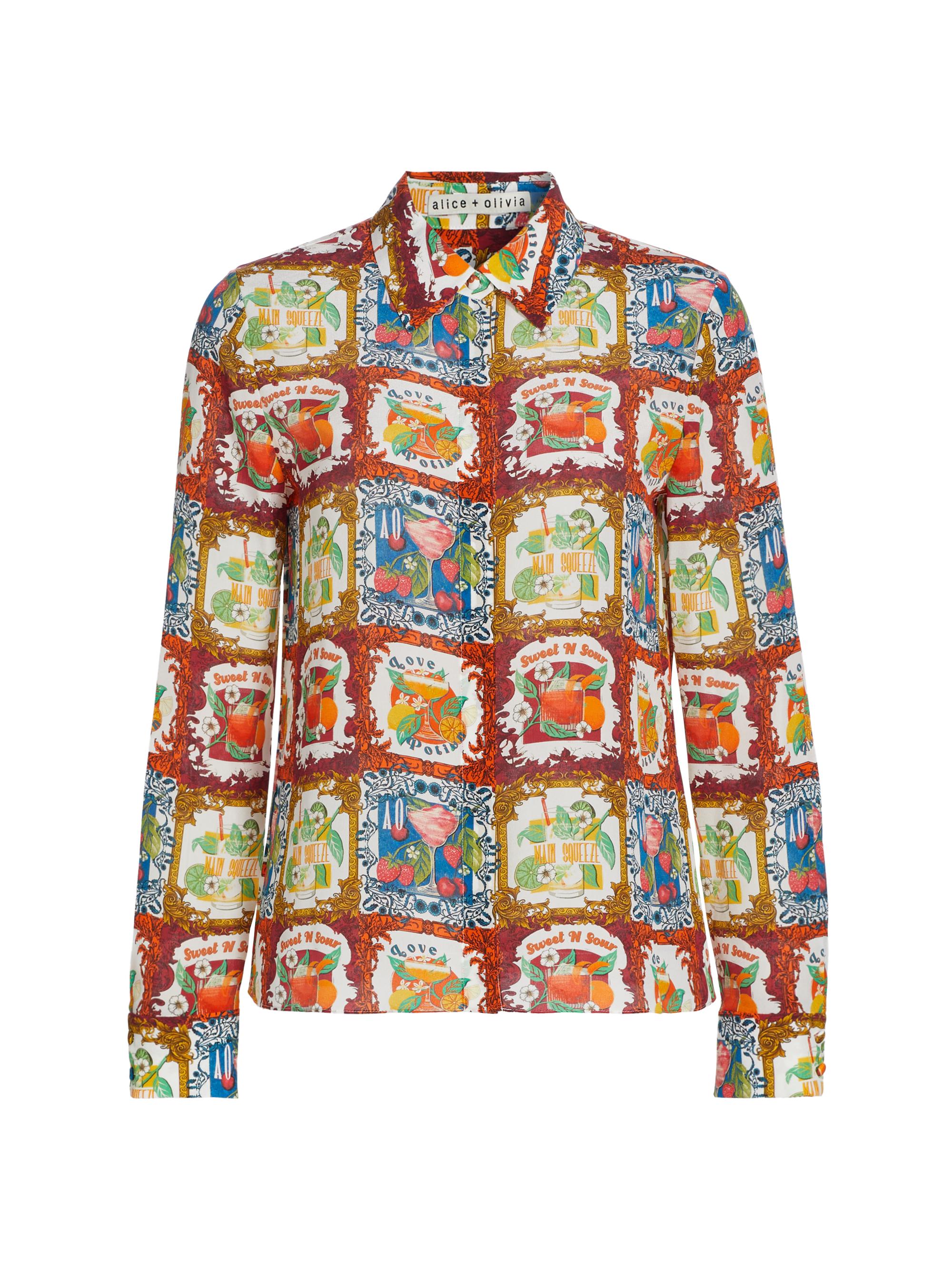 Alice + Olivia Women's Willa Cocktail Silk Shirt - A Summer Day