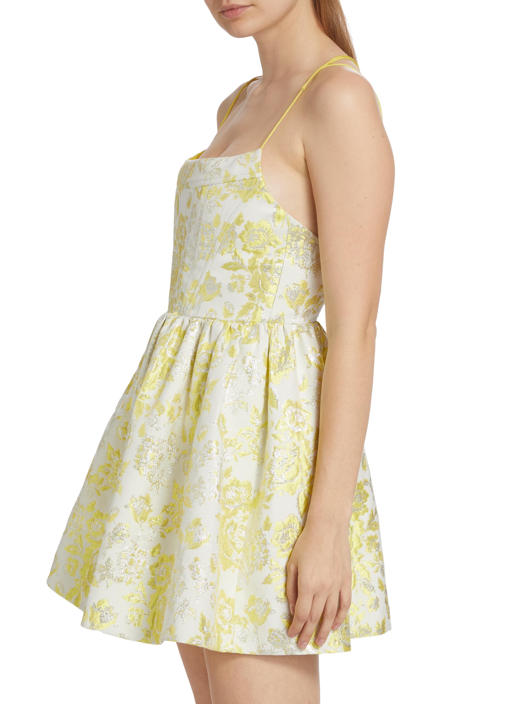 Alice + Olivia Nat Floral Metallic Jacquard Minidress | Saks