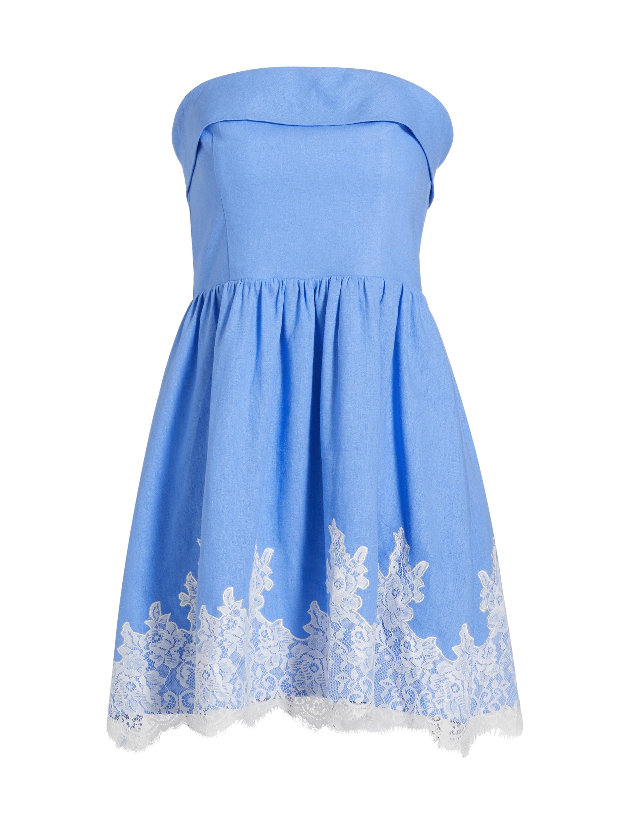 Wayf Women's Pippa Lace-Trim Minidress - Blue