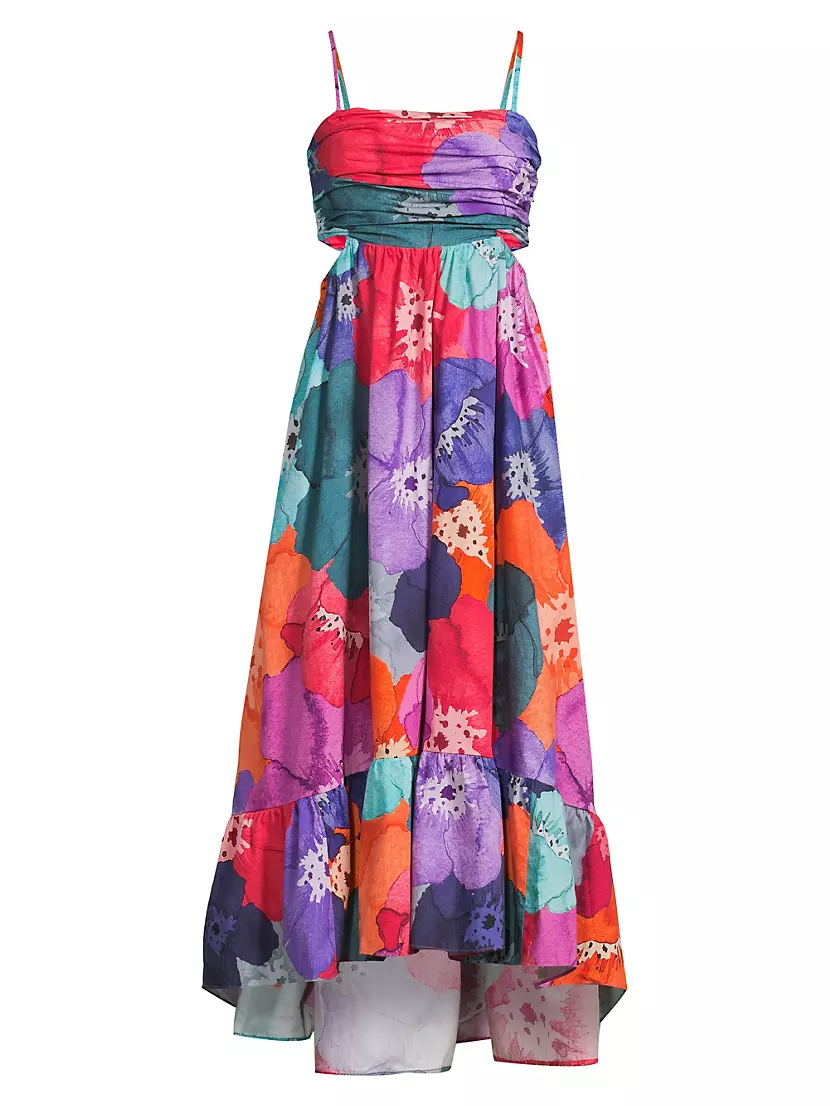 Shop Hutch Mabel Floral Cotton Midi-Dress | Saks Fifth Avenue