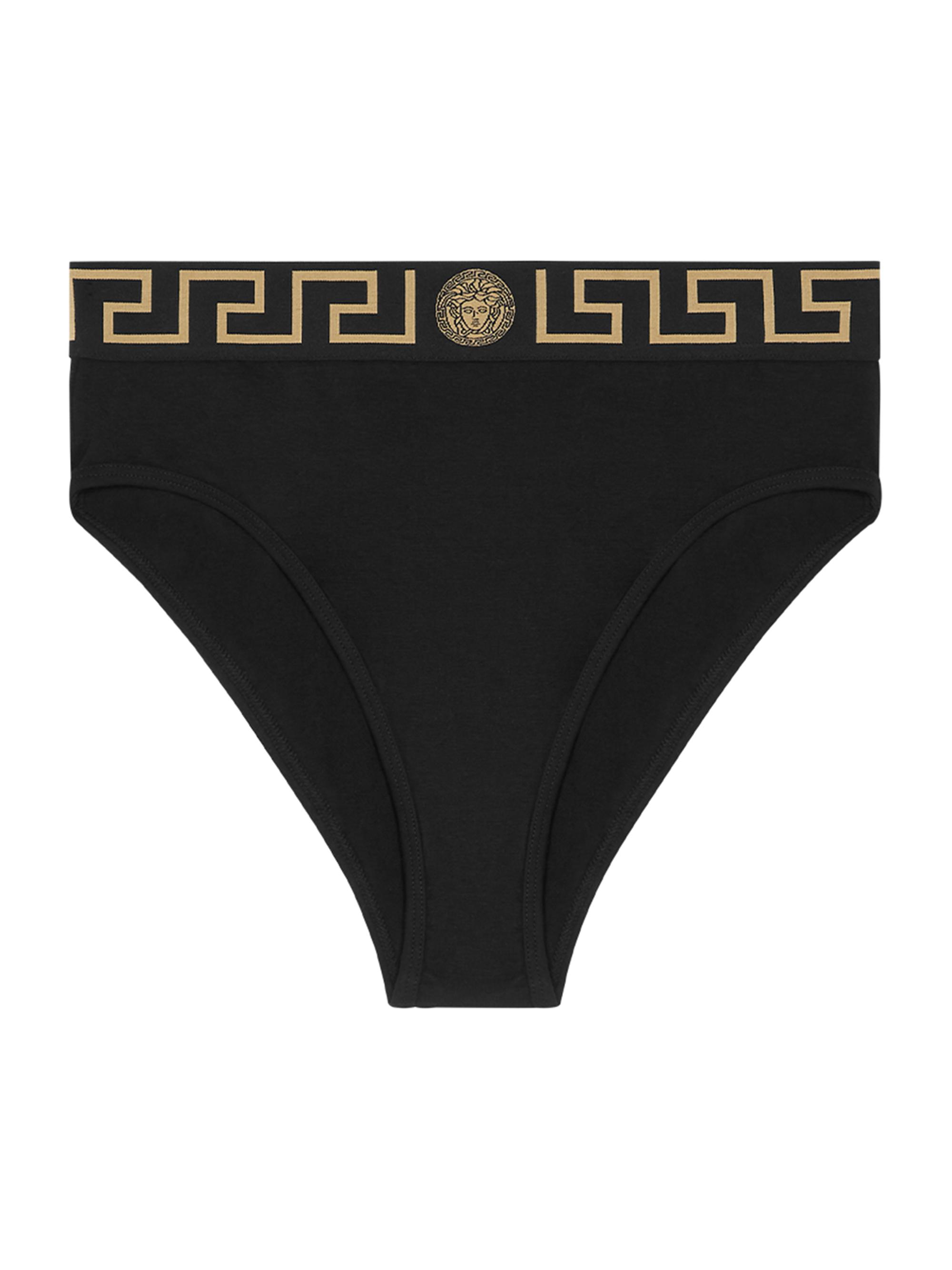 Versace Women's Topeka Logo Stretch Cotton Jersey Briefs - Black