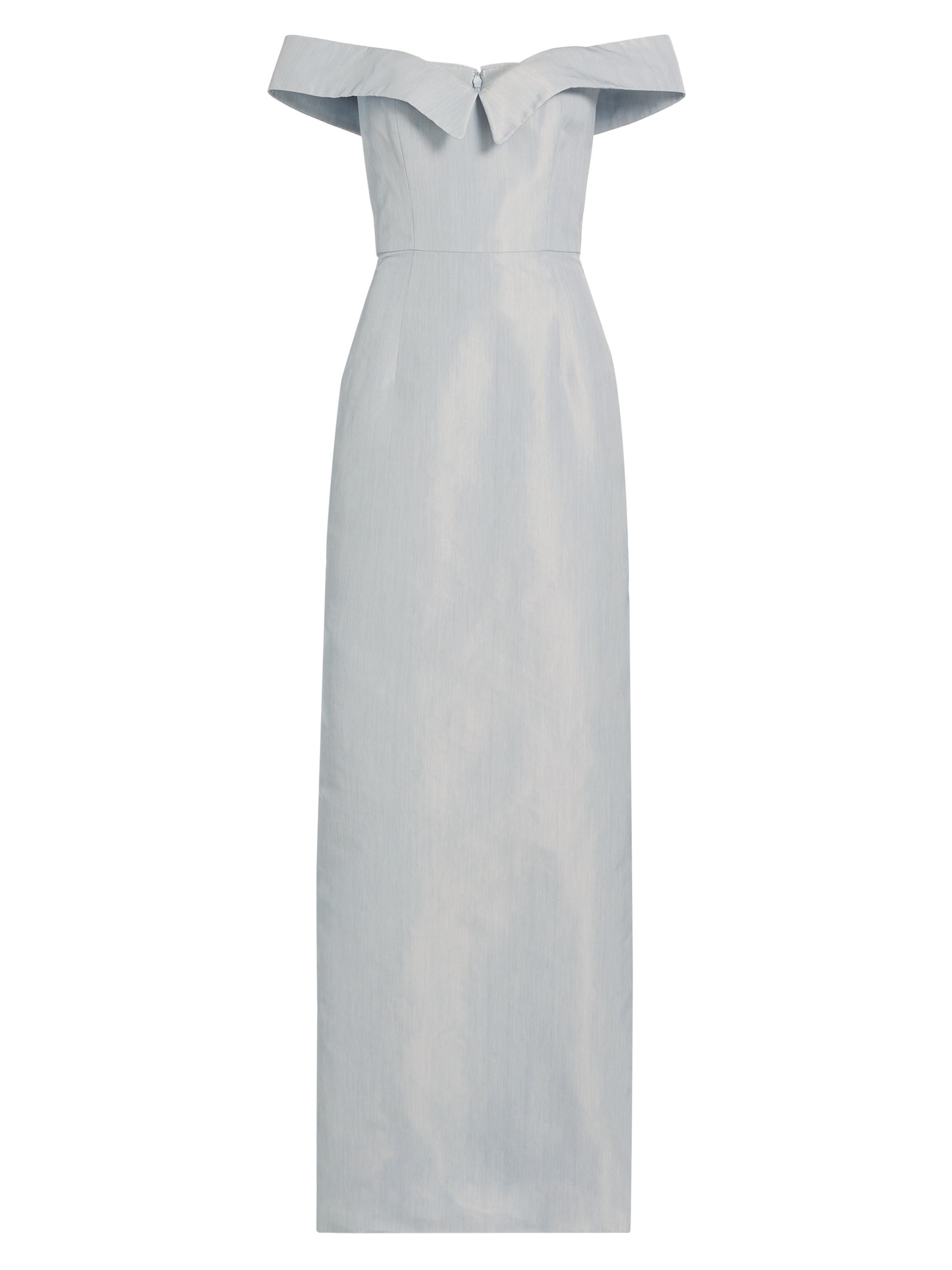 Markarian Women's Sarika Taffeta Off-the-shoulder Column Dress - Dusty Blue