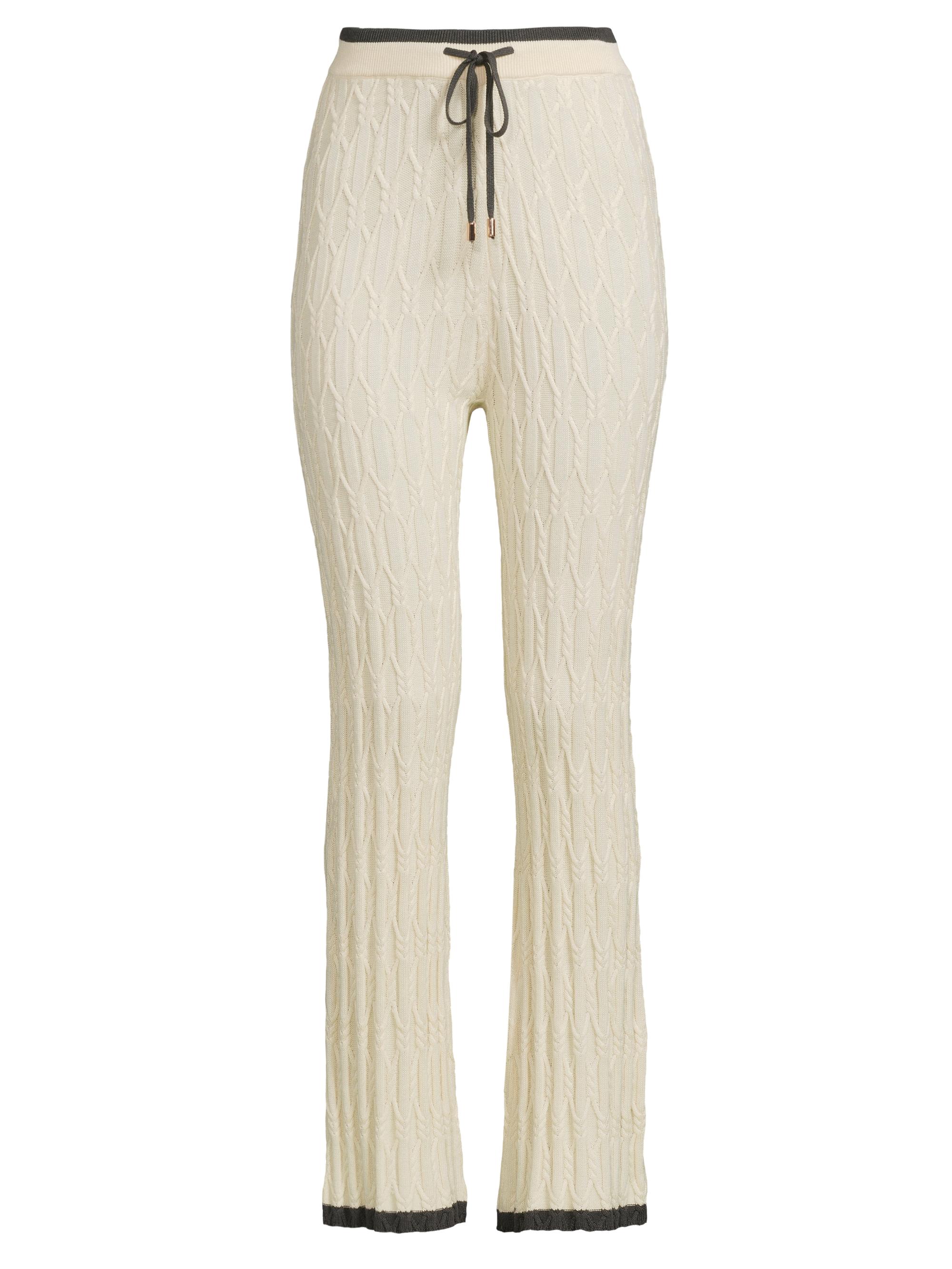 Sancia Women's Iiada Cable Knit Drawstring Pants - Sandstone Hunter Green