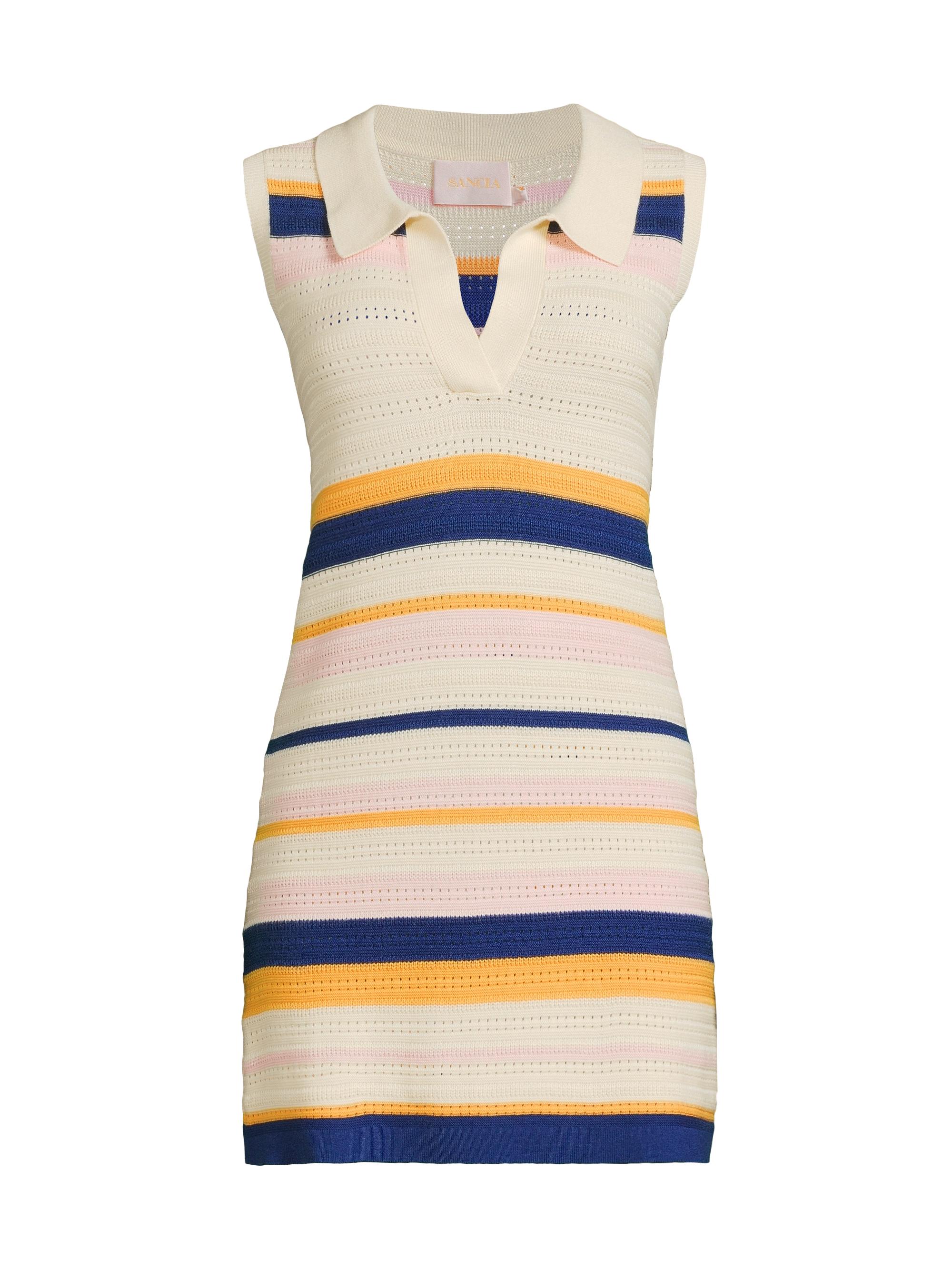 Sancia Women's Azra Striped Pointelle Knit Minidress - Postcard