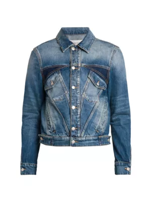 Shop Alexander McQueen Twisted Denim Jacket | Saks Fifth Avenue