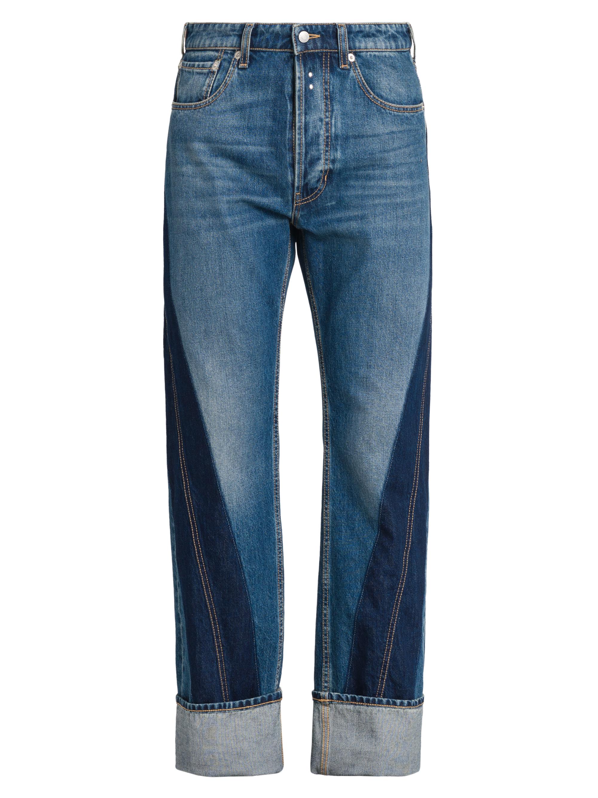 McQueen Men's Twisted Straight-Leg Jeans - Blue Washed