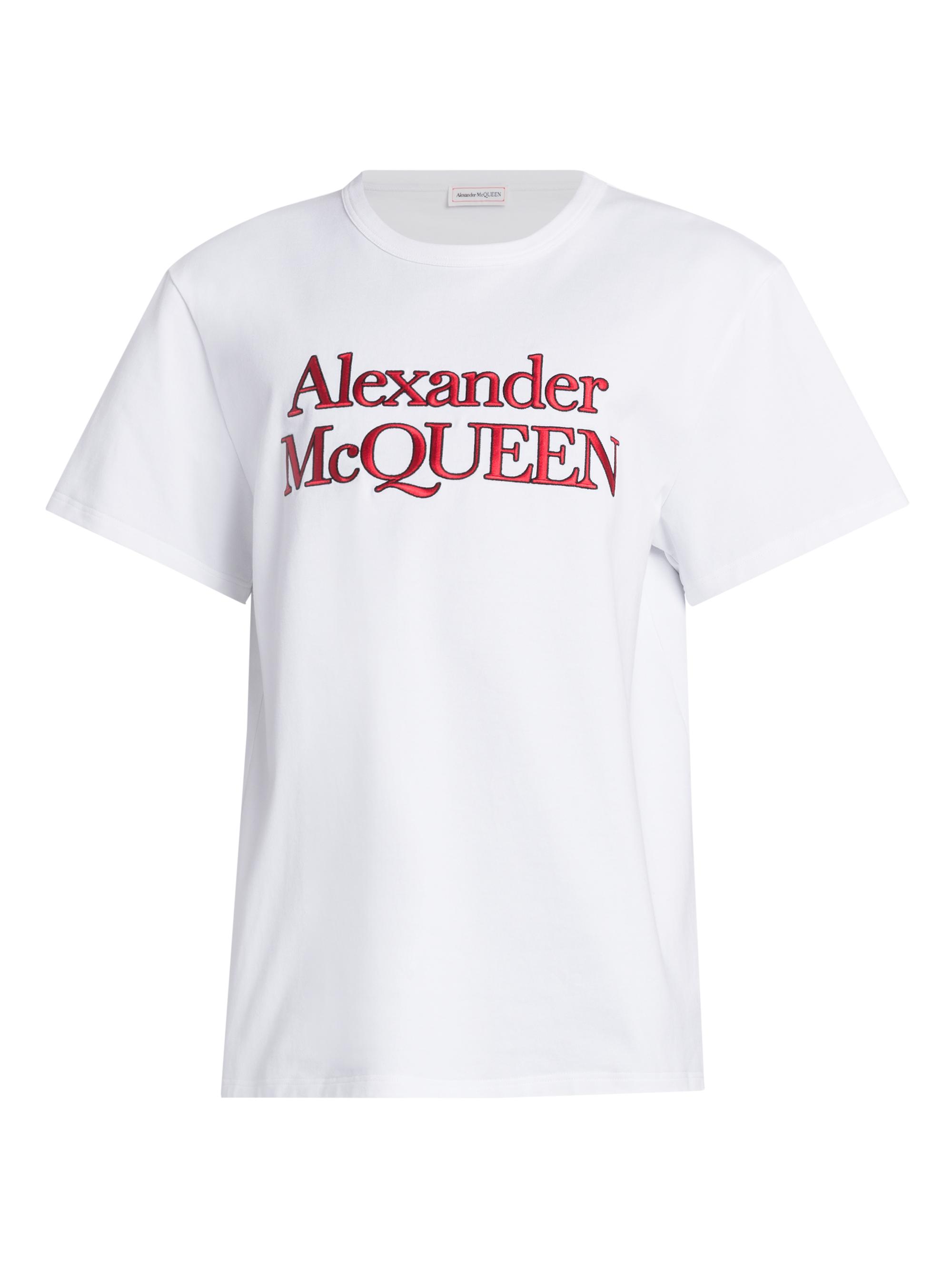 McQueen Men's Logo Cotton T-Shirt - Optical White