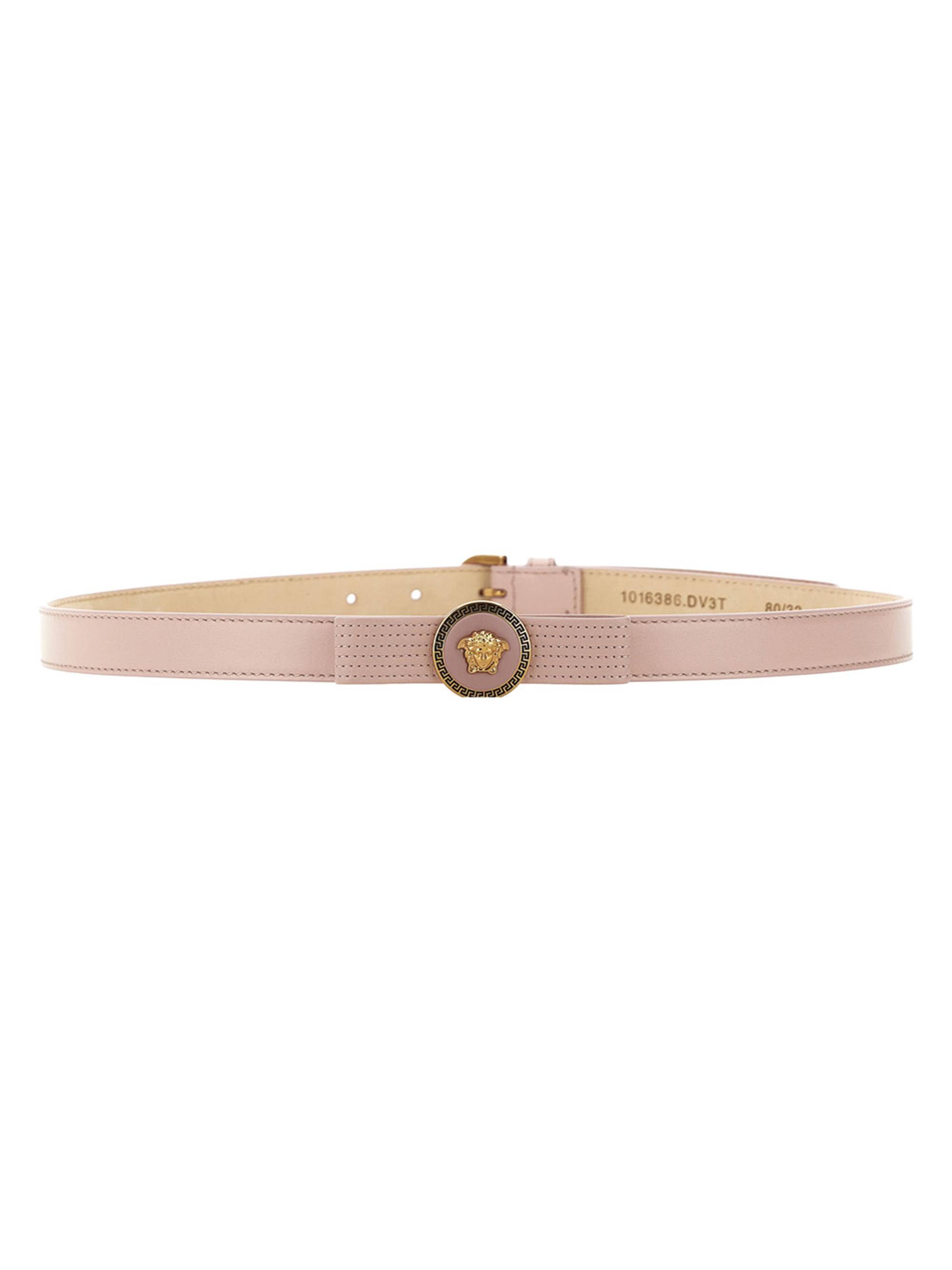 Versace Women's Gianni Ribbon Leather Bow Belt - Dusty Rose