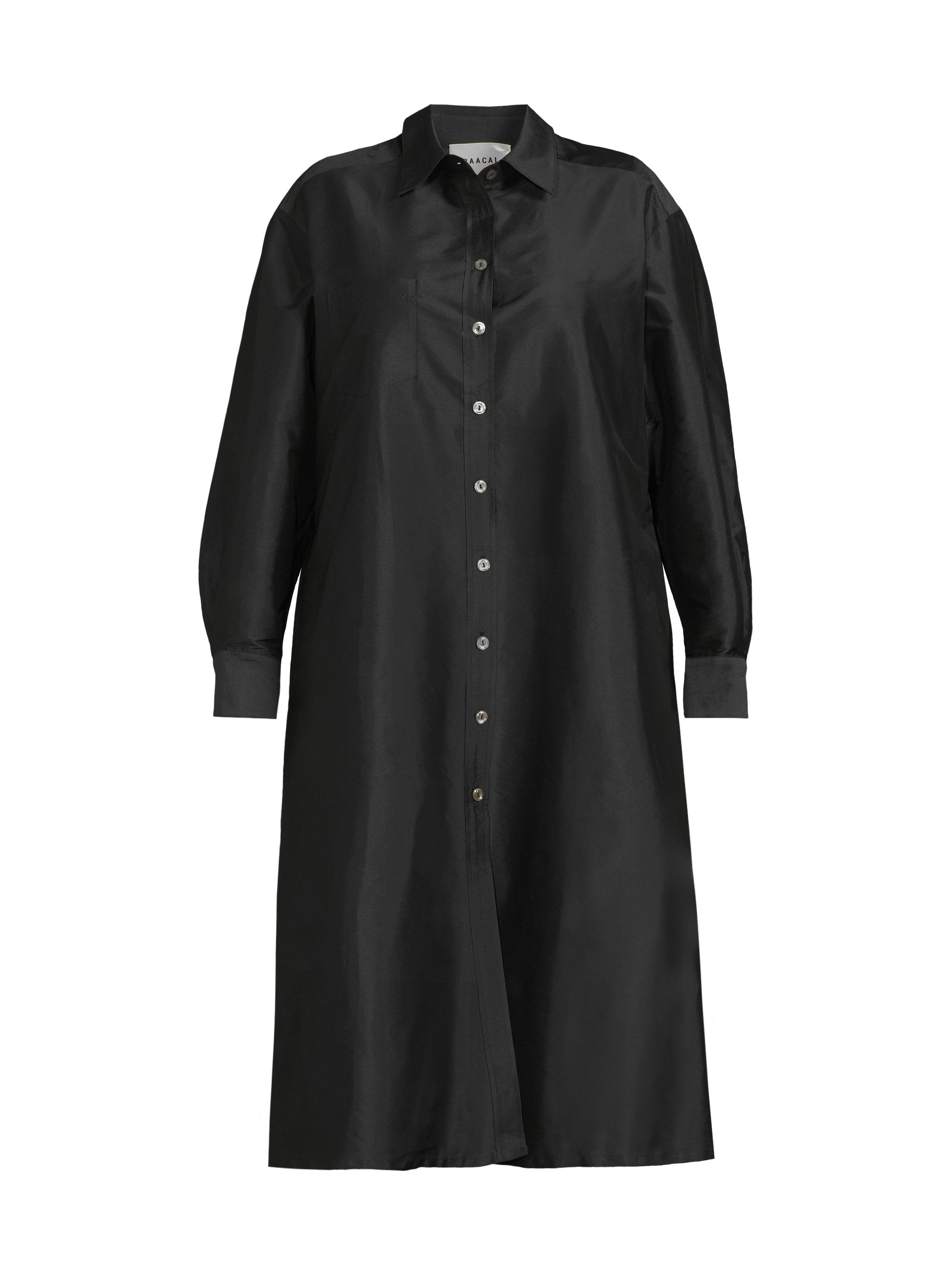 Baacal Women's Plus Dupioni Cotton Shirtdress - Black