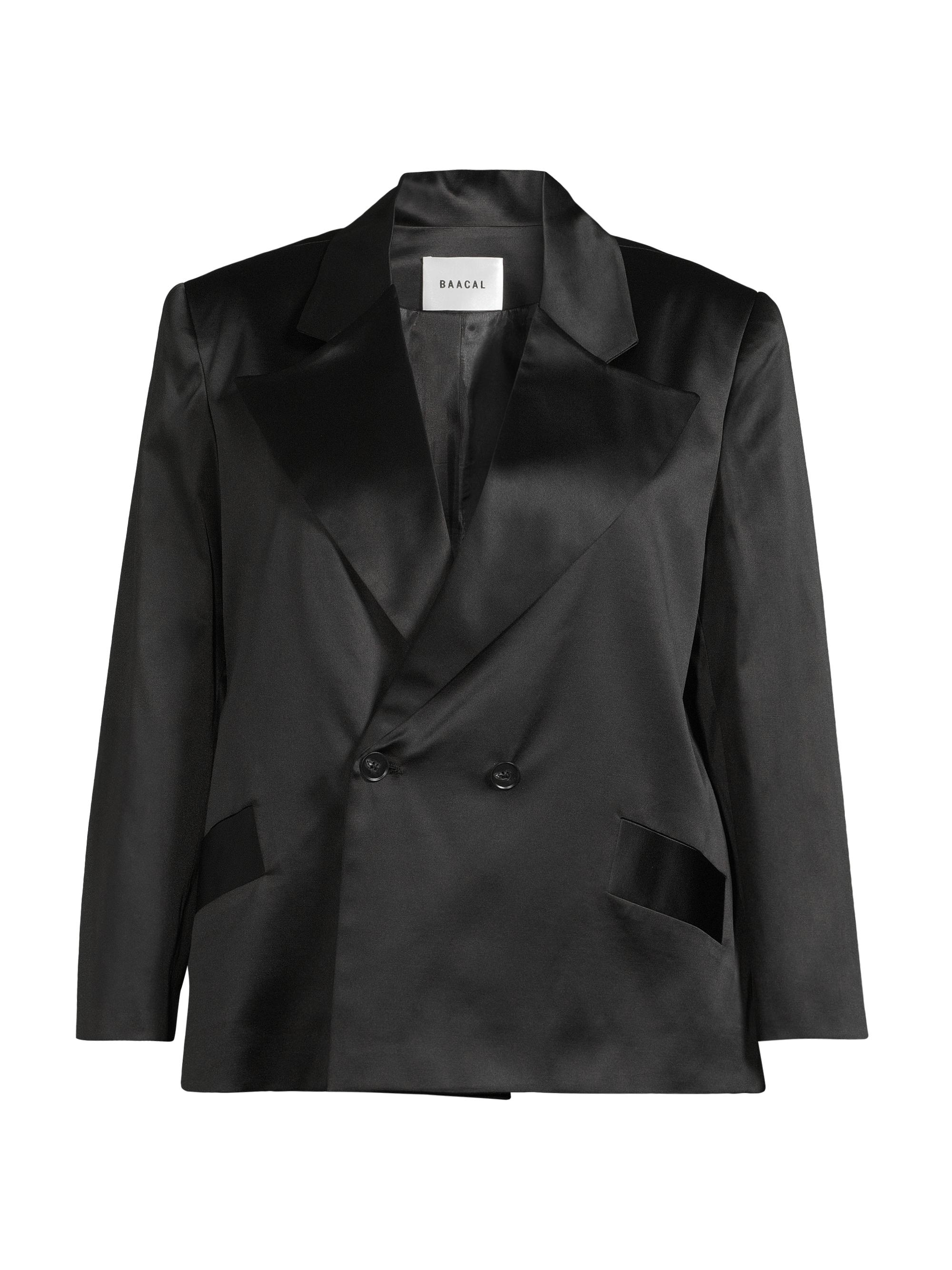 Baacal Women's Lexi Satin Double-Breasted Blazer - Black