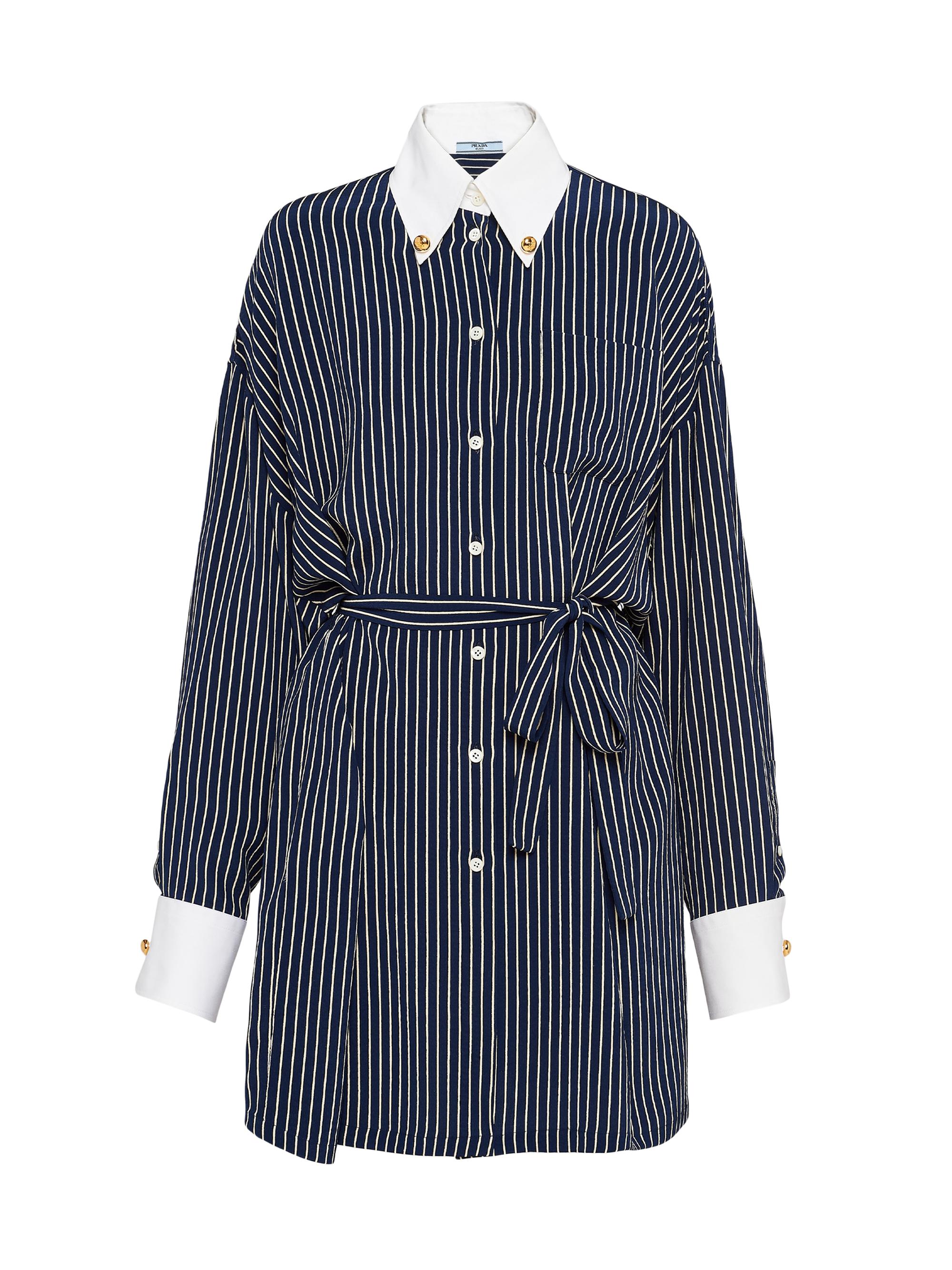 Prada Women's Marocain Shirt Dress - Blue