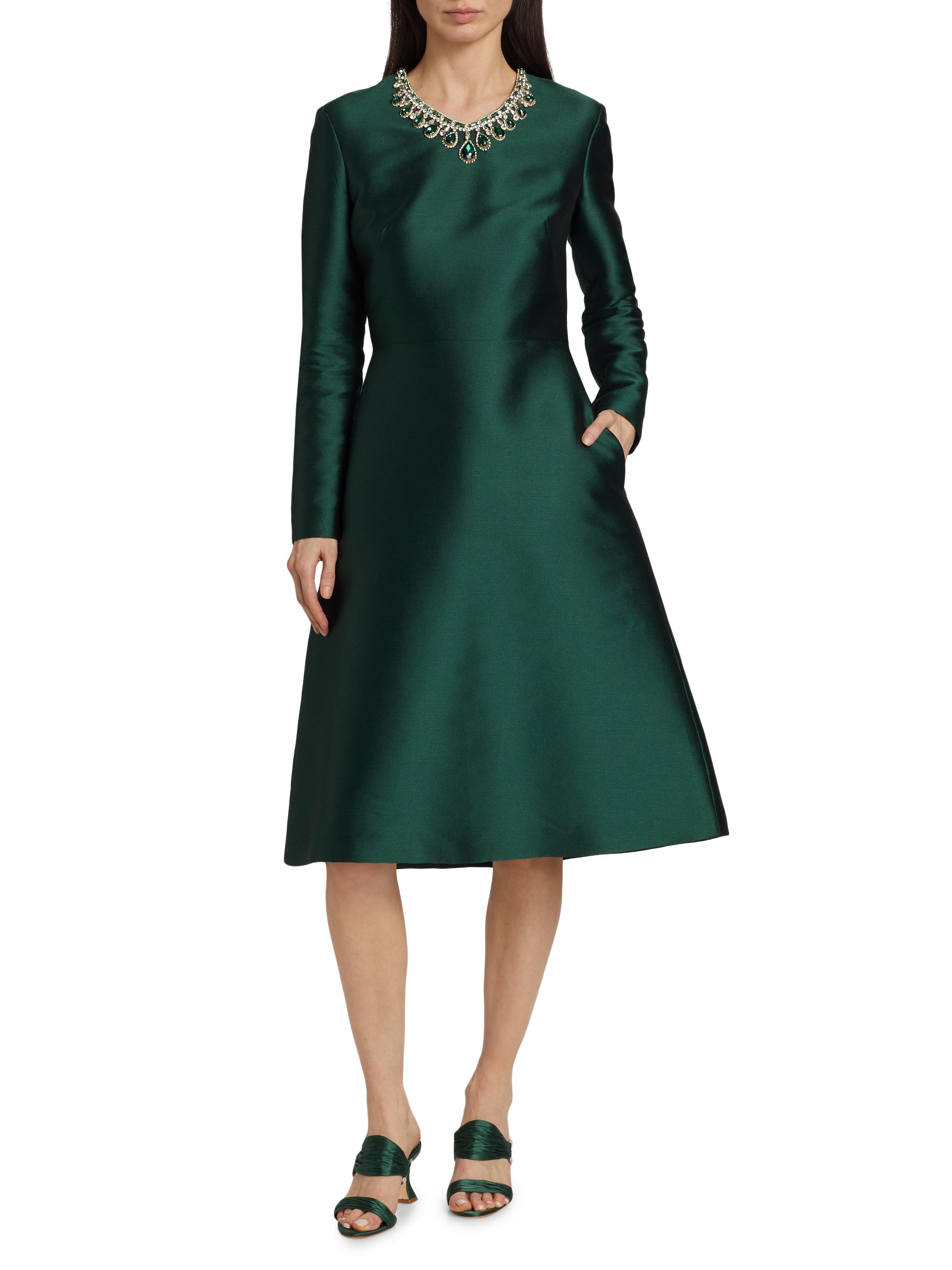 【RIM.ARK】美品✨定価2.8万 U-art shirt dress Reem Acra Jeweled Piqué Fit & Flare Dress | Saks Fifth Avenue