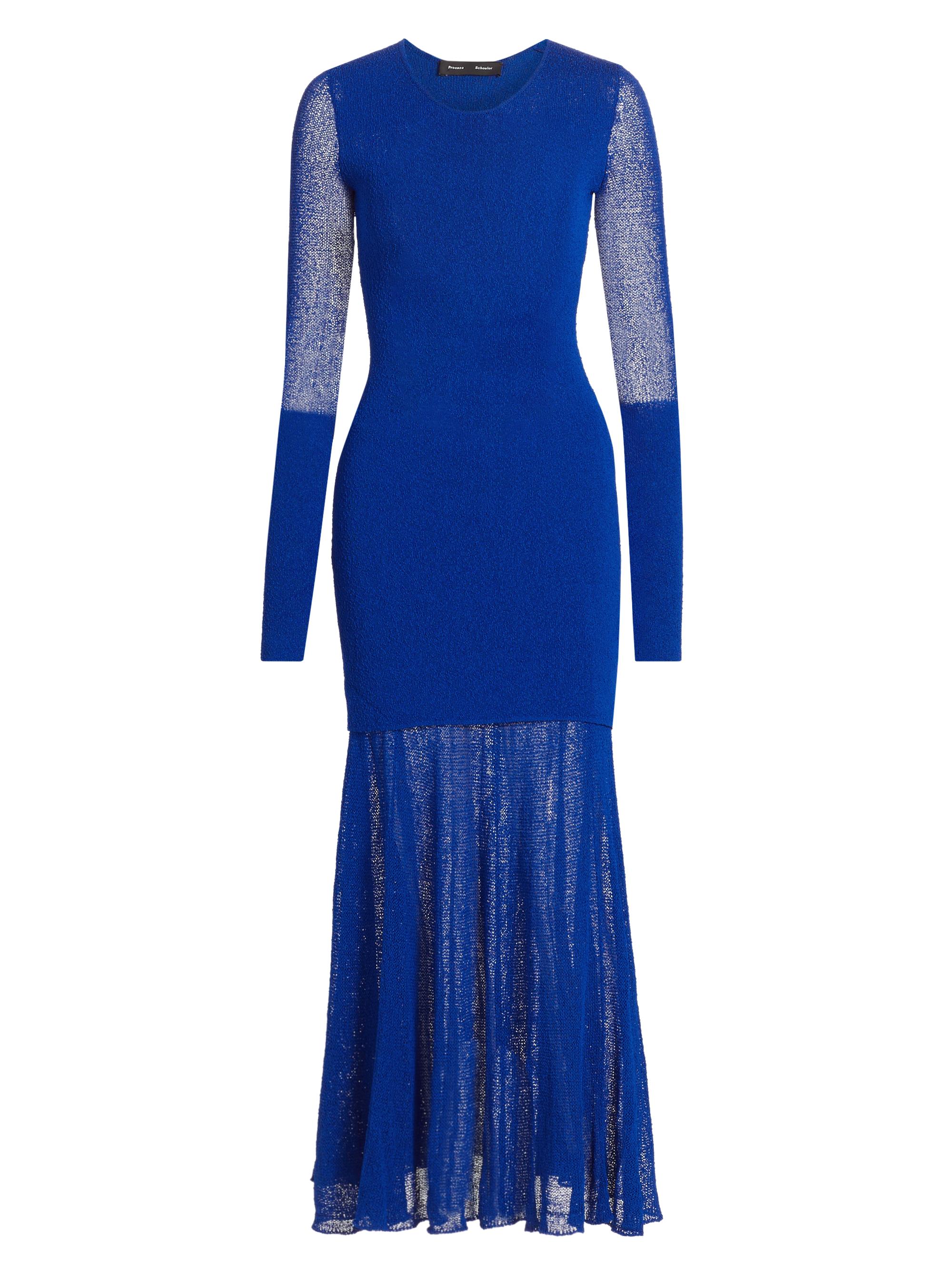 Proenza Schouler Women's Anita Long-Sleeve Knit Maxi Dress - Bright Blue