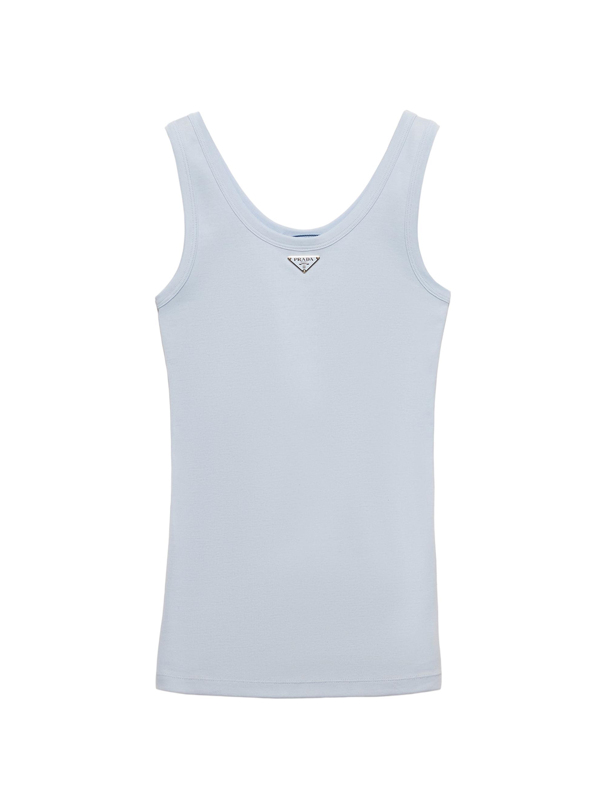 Prada Women's Ribbed Knit Top - Light Blue