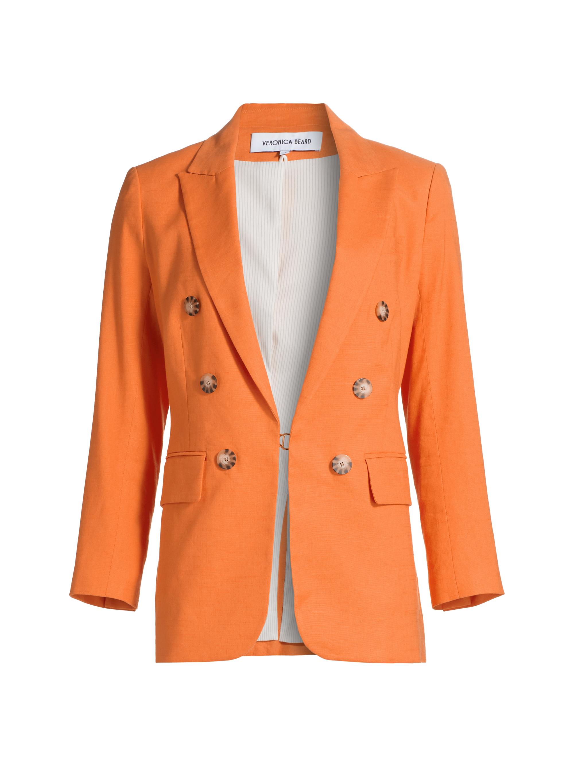 Veronica Beard Women's Bexley Dickey Linen-Blend Blazer - Orange