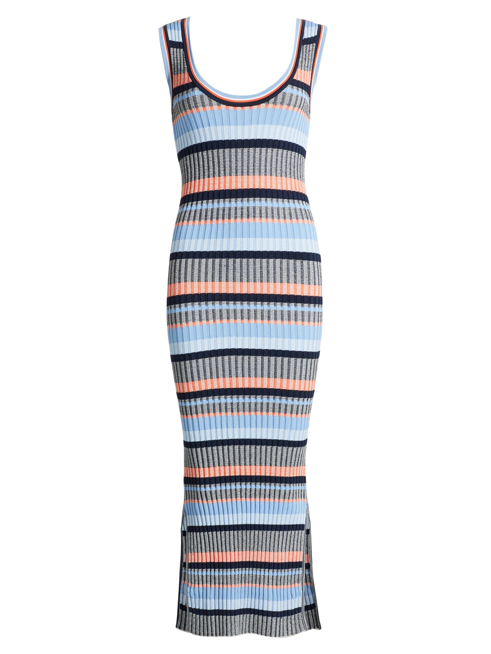 Veronica Beard Women's Fabiana Striped Rib-Knit Midi-Dress - Blue Multi