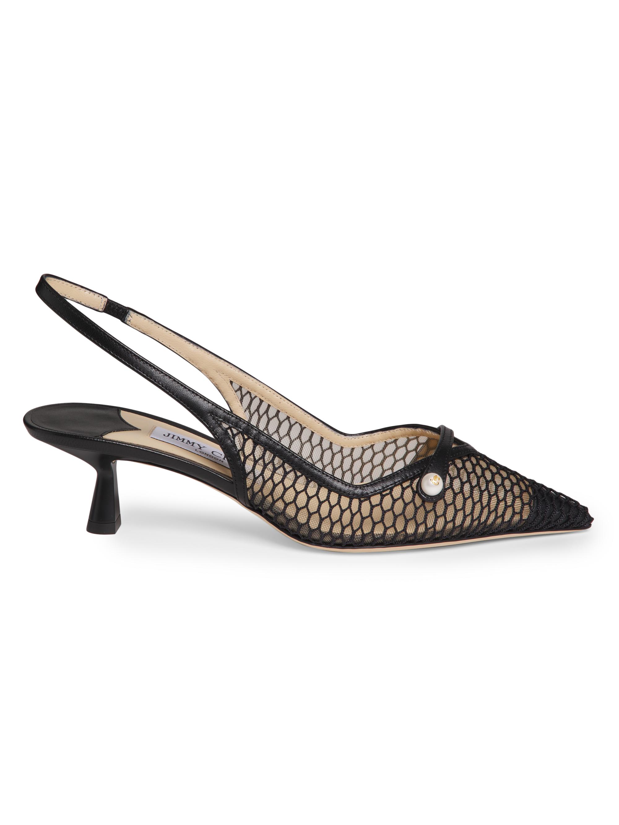 Jimmy Choo Women's Core Mesh & Leather Slingback Pumps - Black