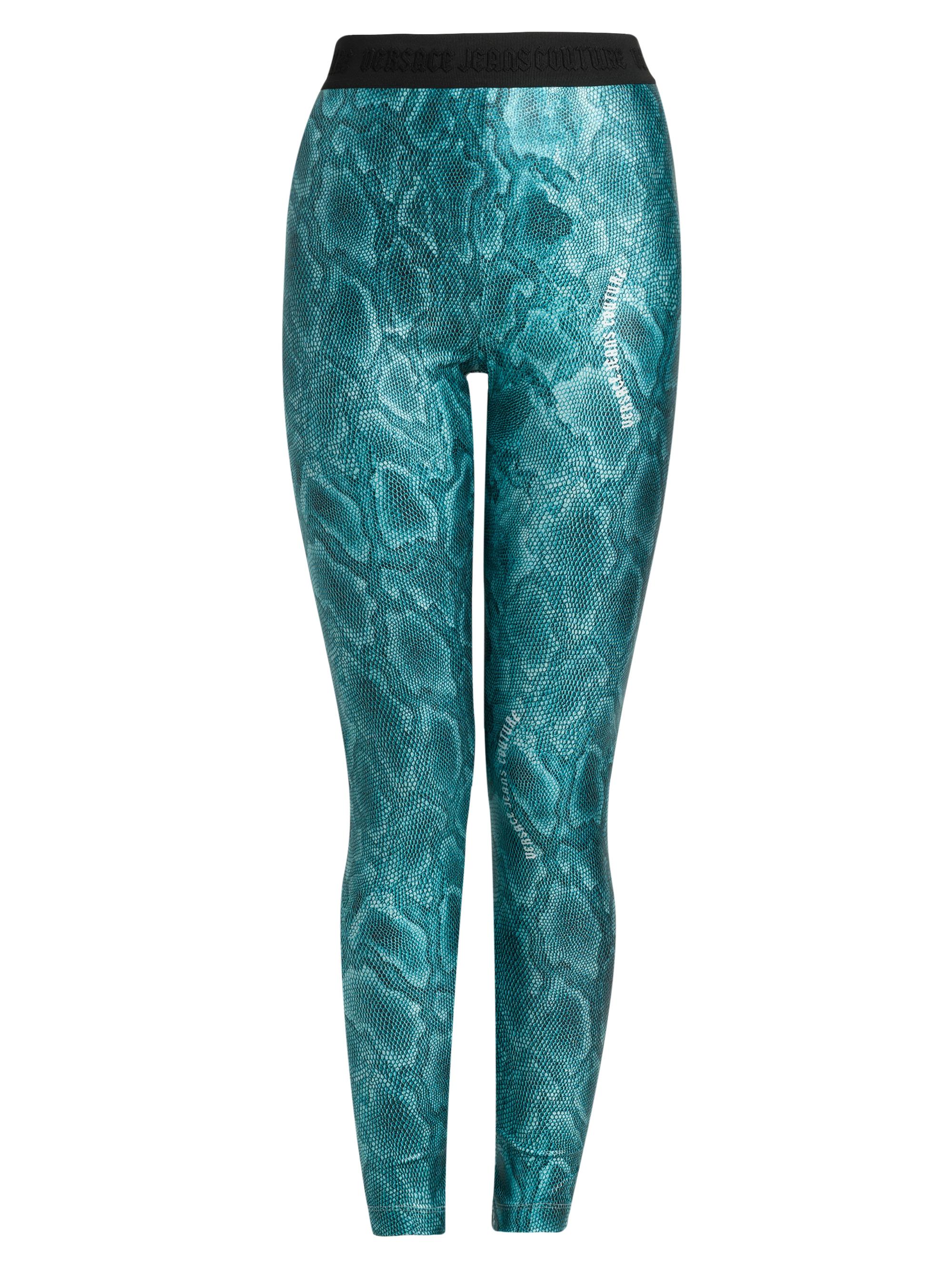 Versace Jeans Couture Women's Snakeskin-Printed Leggings - Aqua