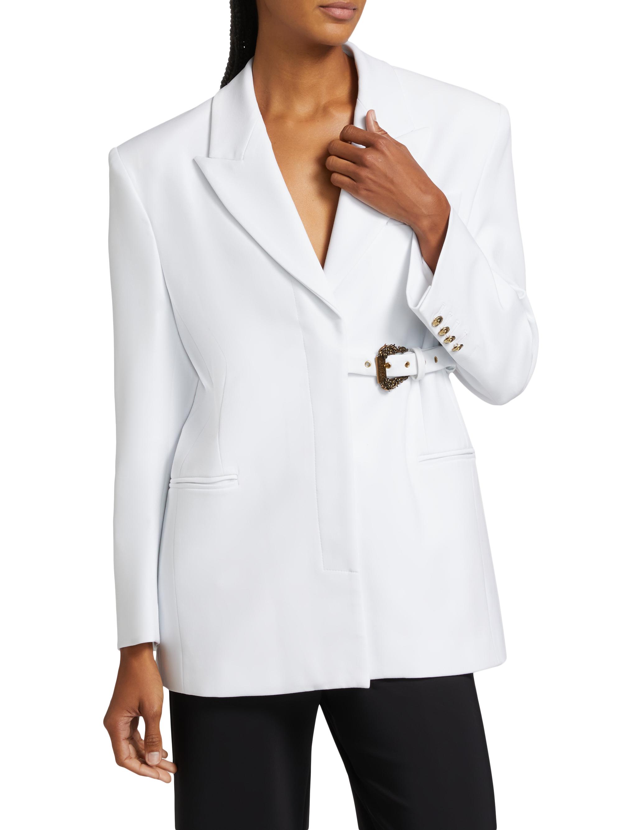 Versace Jeans Couture Crêpe Belted Blazer | Saks Fifth Avenue