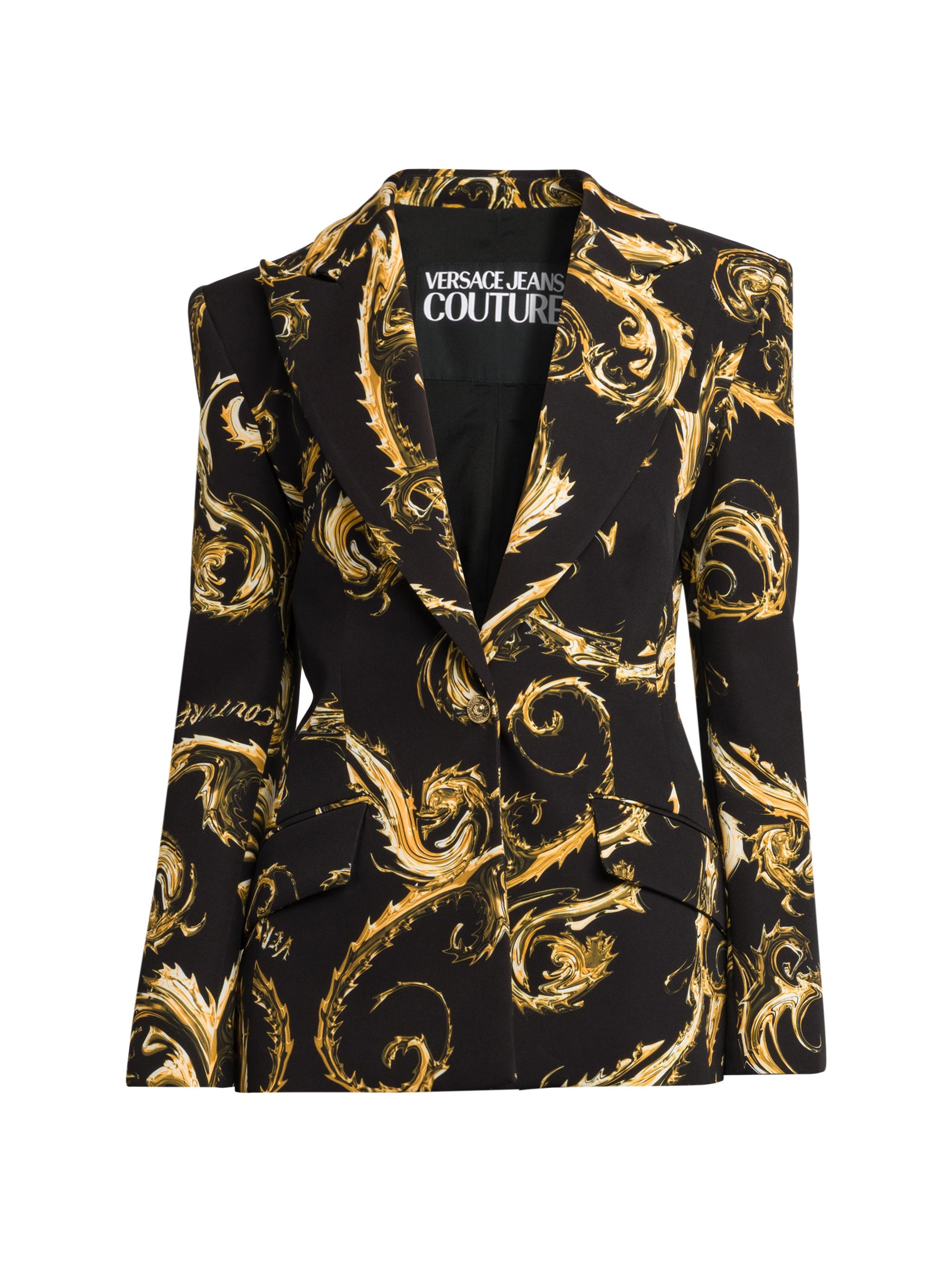 Versace Jeans Couture Women's Baroque Single-Button Blazer - Black Gold