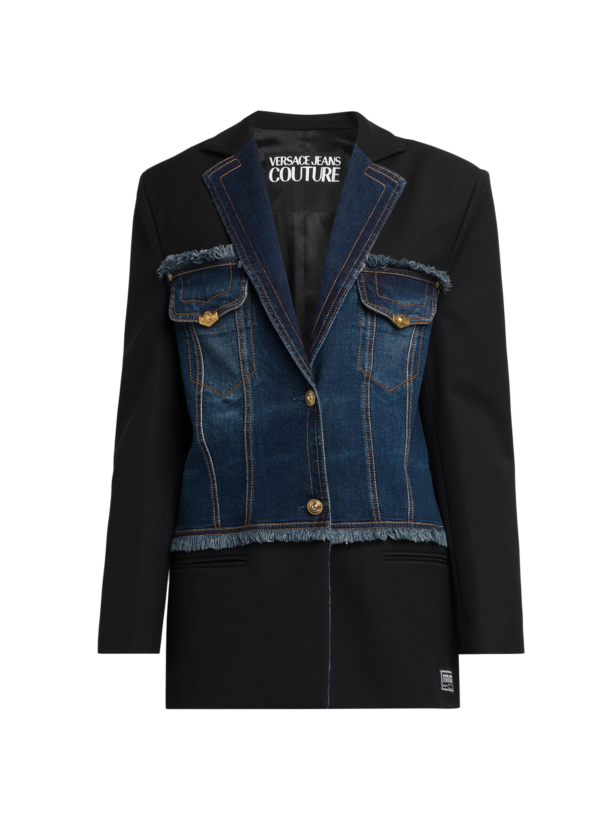 VERSACE JEANS COUTURE Black Denim Jacket Shop Versace Jeans
