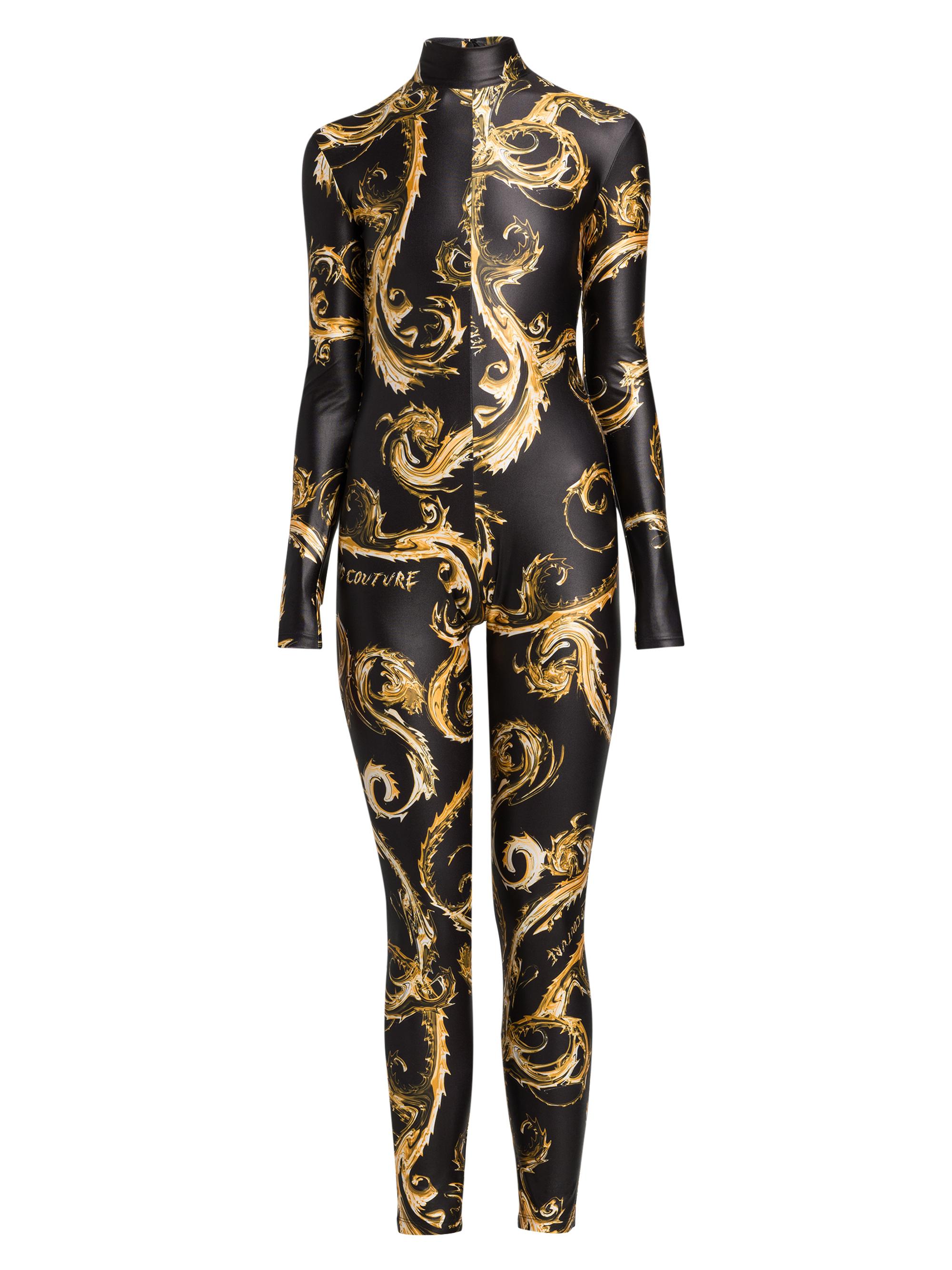Versace Jeans Couture Women's Baroque Catsuit - Black Gold