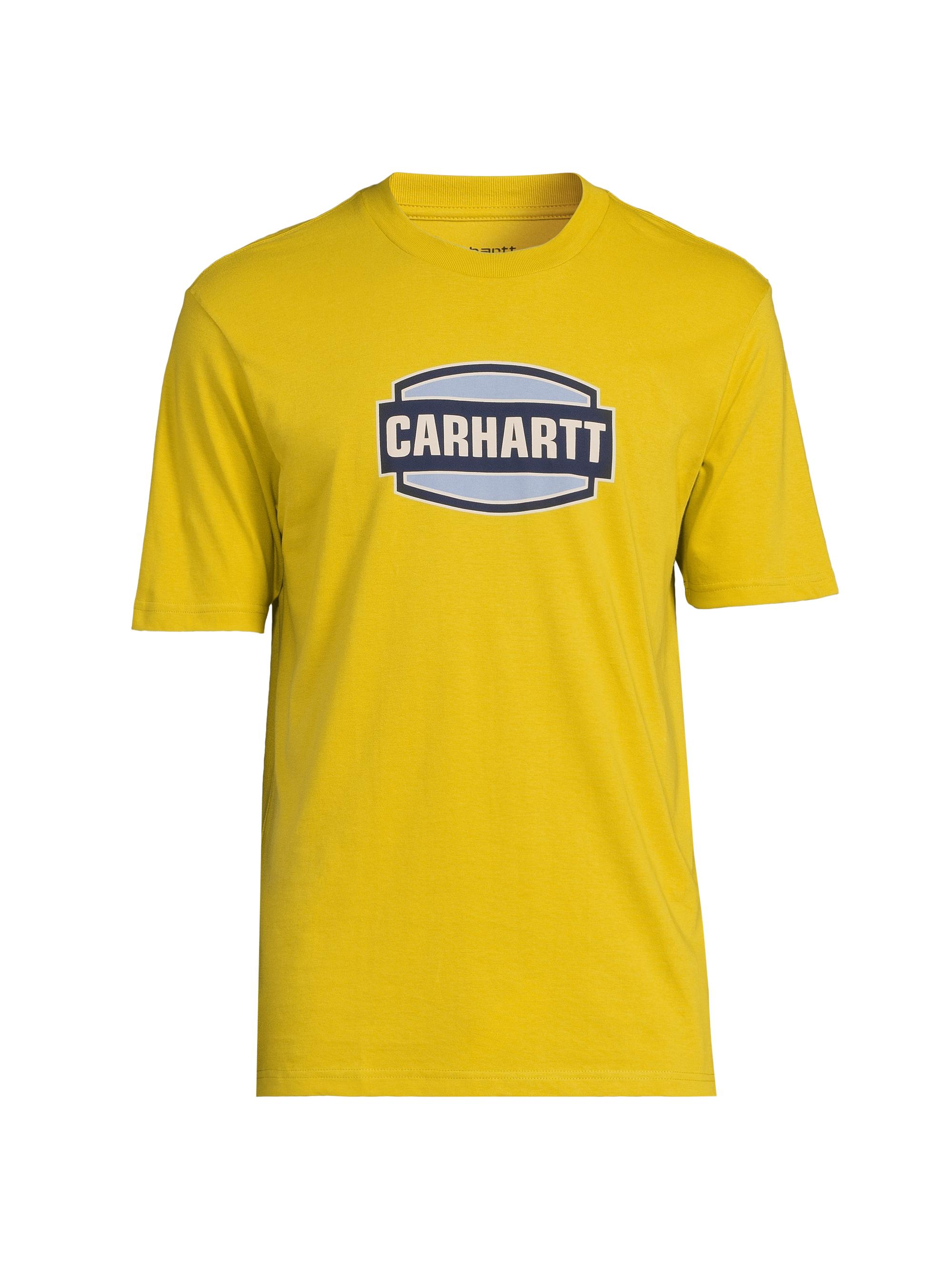 Carhartt WIP Men's Press Script Logo Cotton T-Shirt - Golden Olive